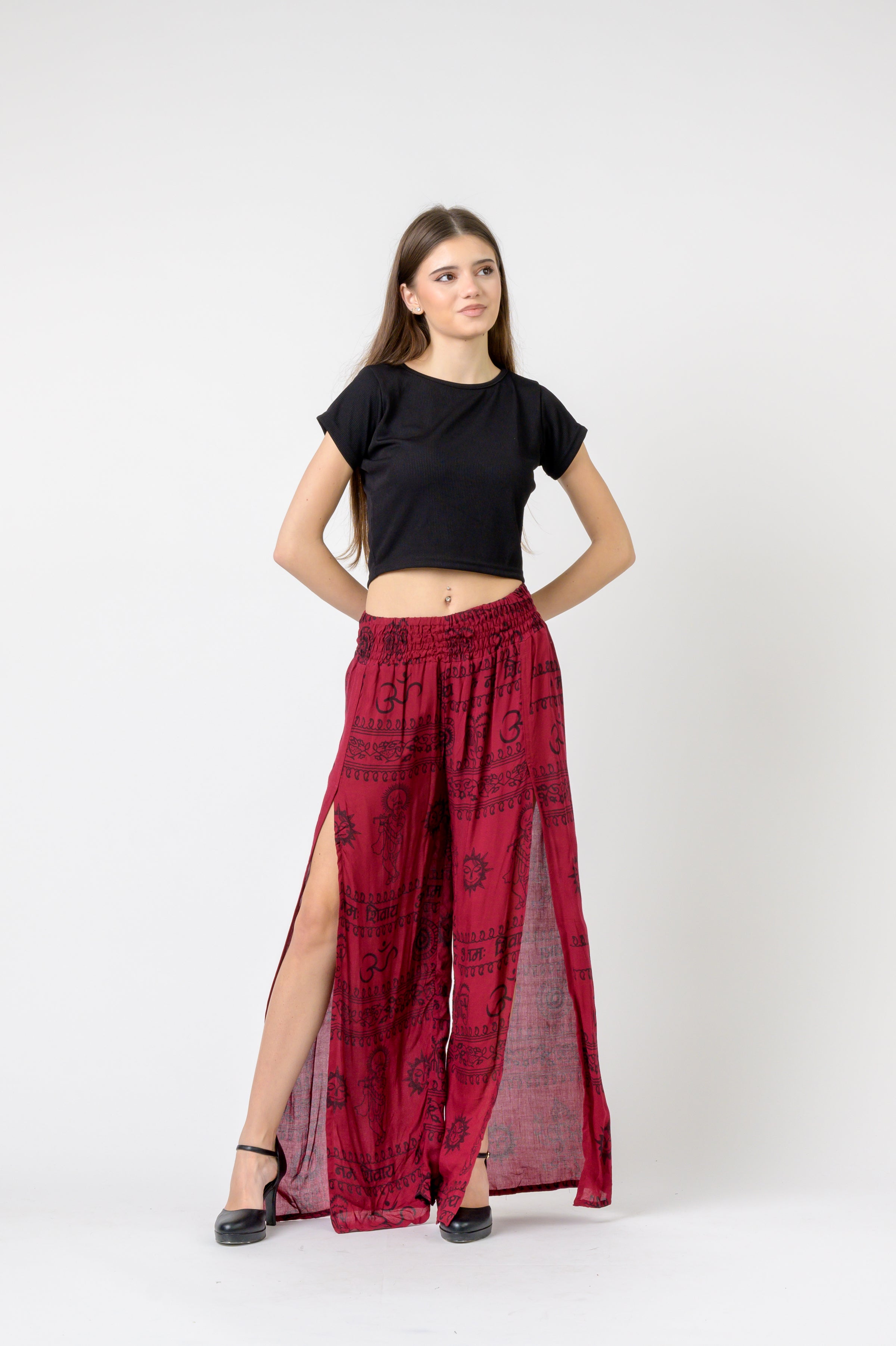 Rhea Flared Om Print Pants