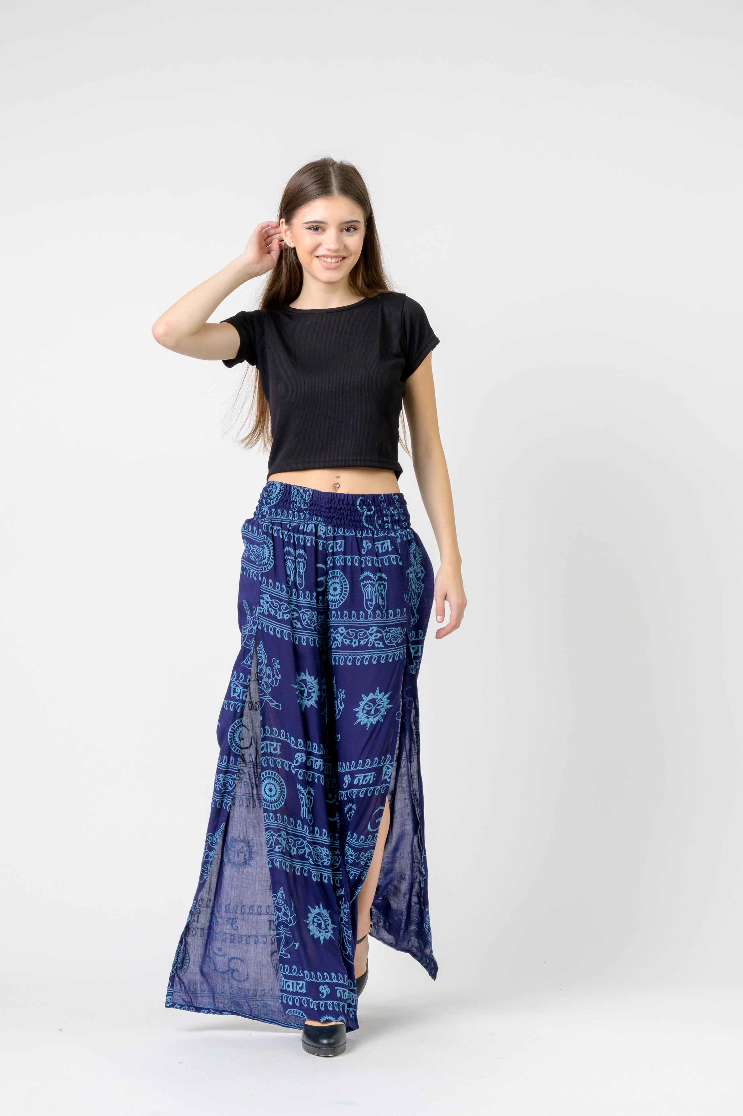 Rhea Flared Om Print Pants