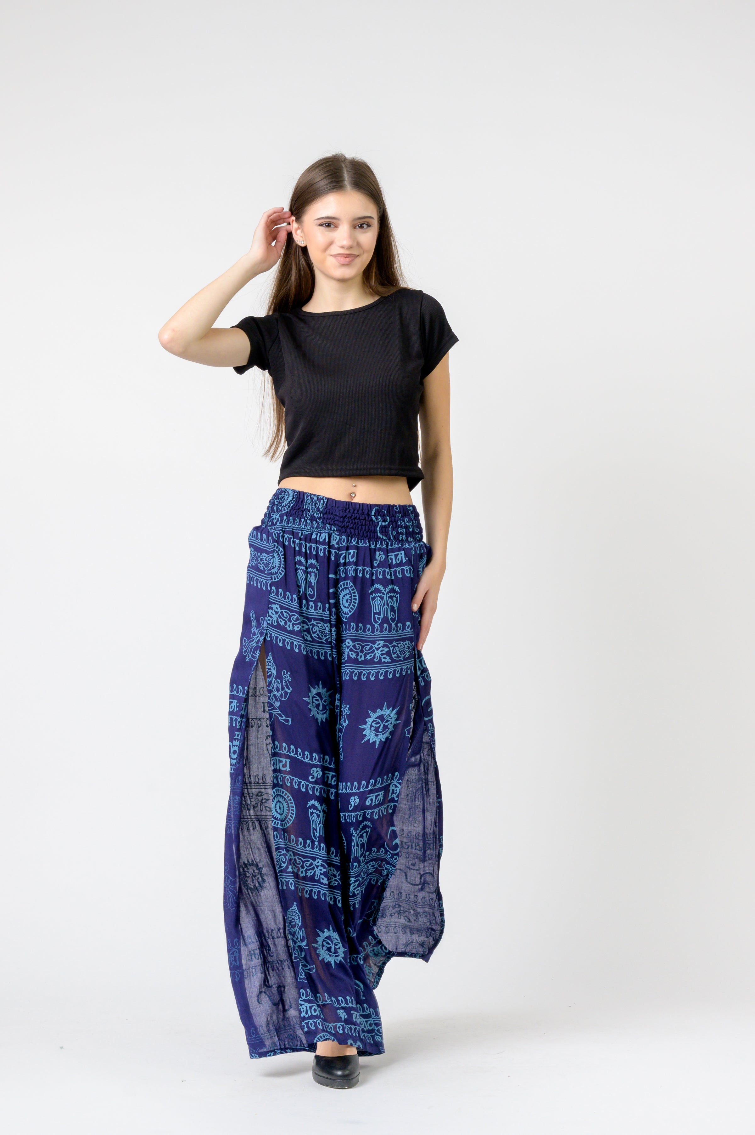 Rhea Flared Om Print Pants