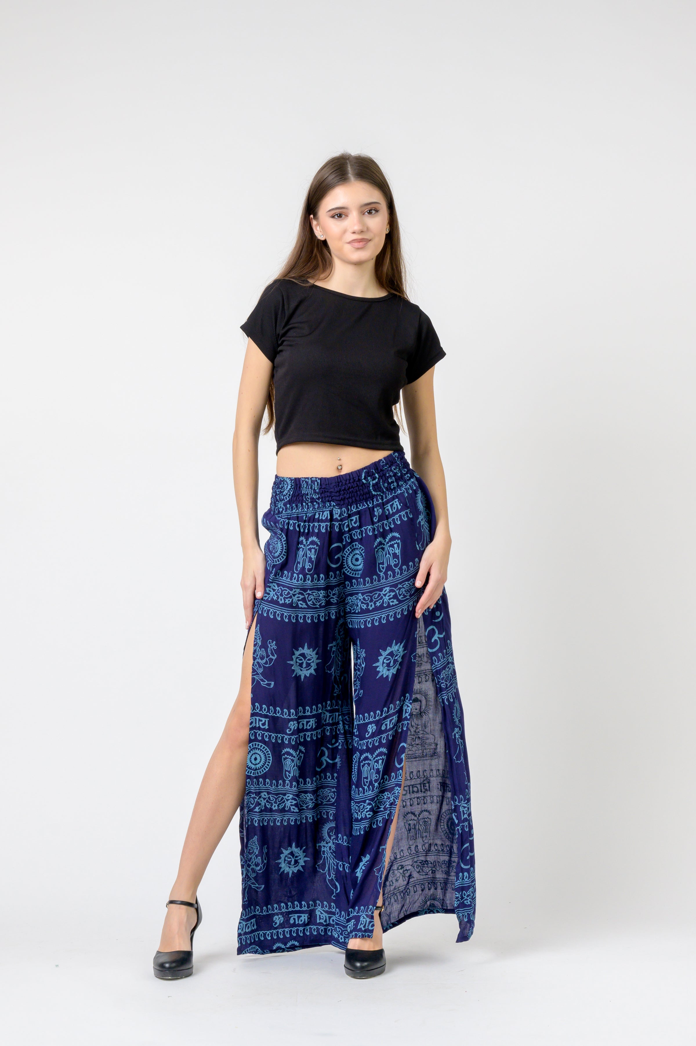 Rhea Flared Om Print Pants