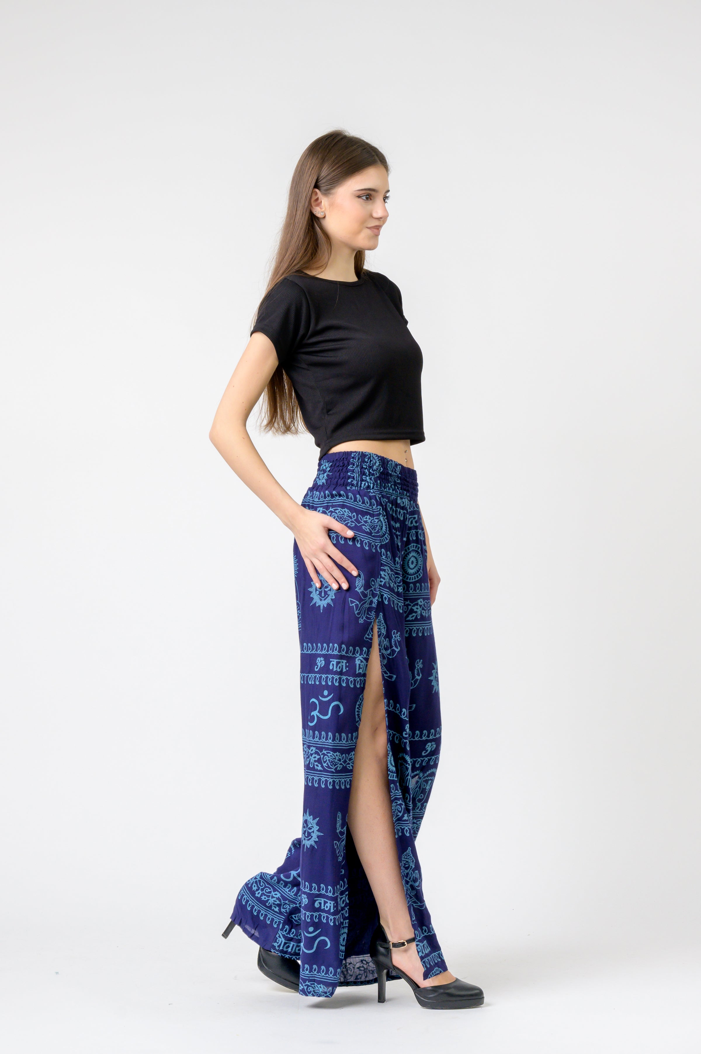 Rhea Flared Om Print Pants
