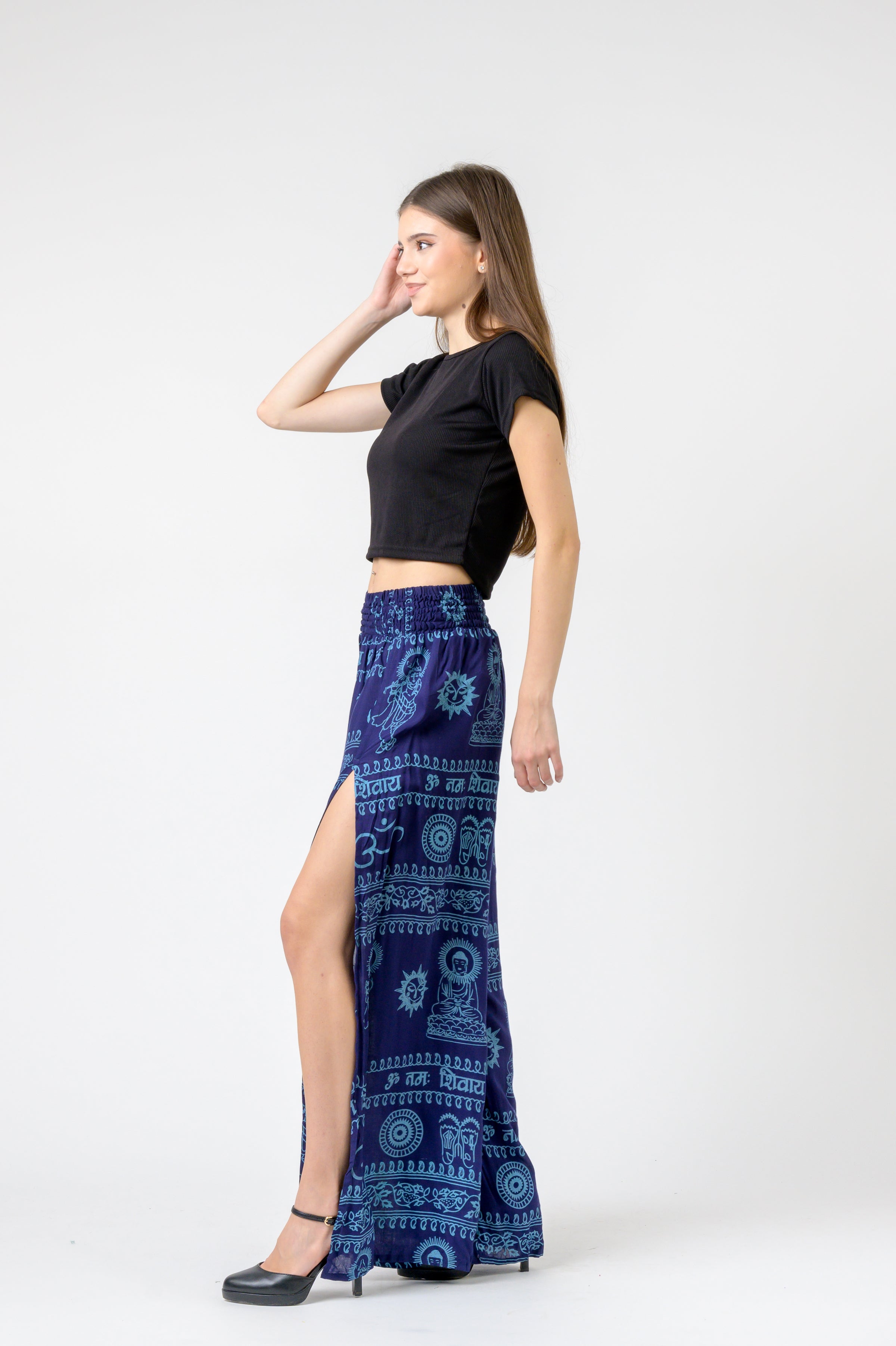 Rhea Flared Om Print Pants