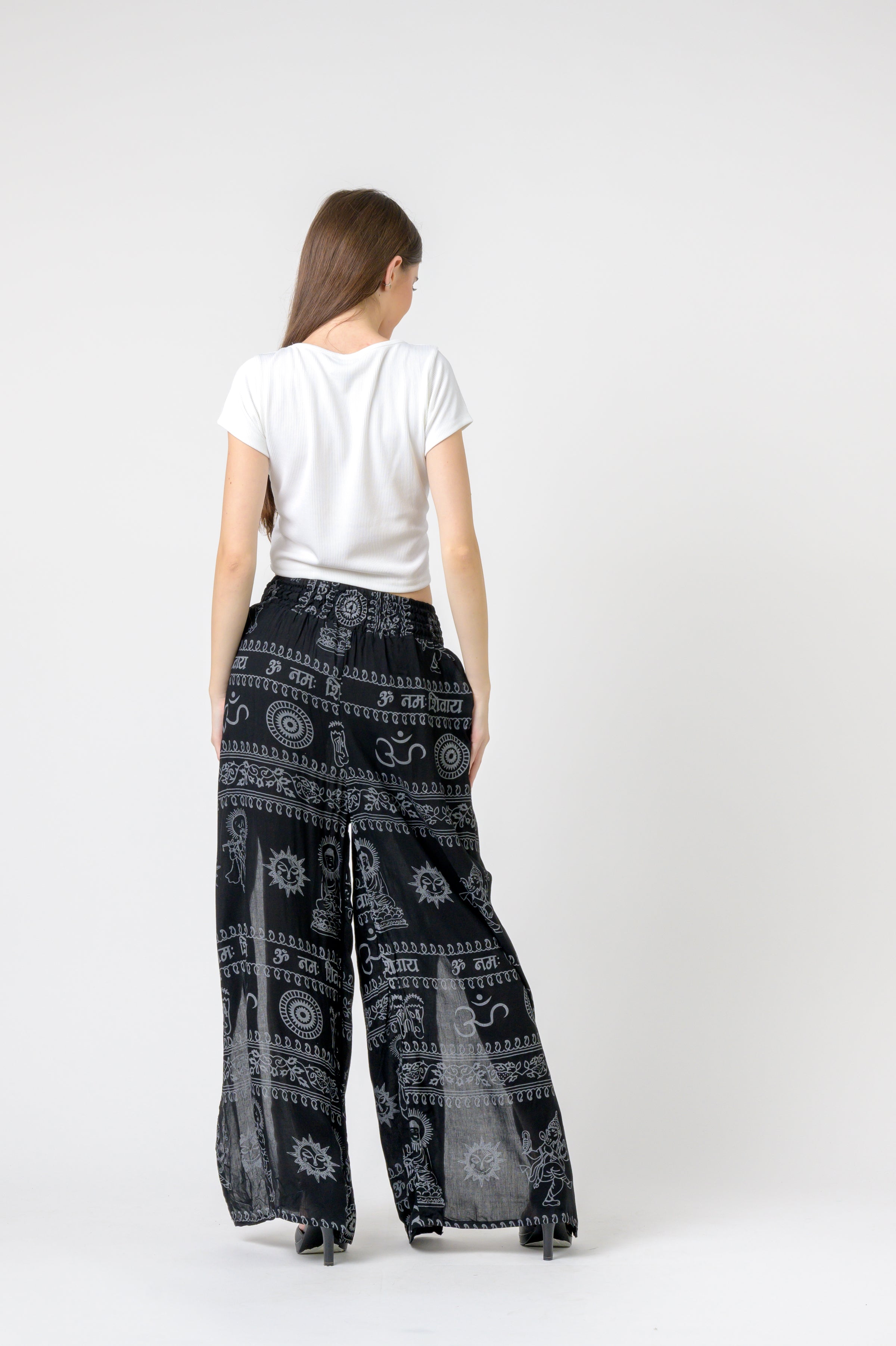 Rhea Flared Om Print Pants
