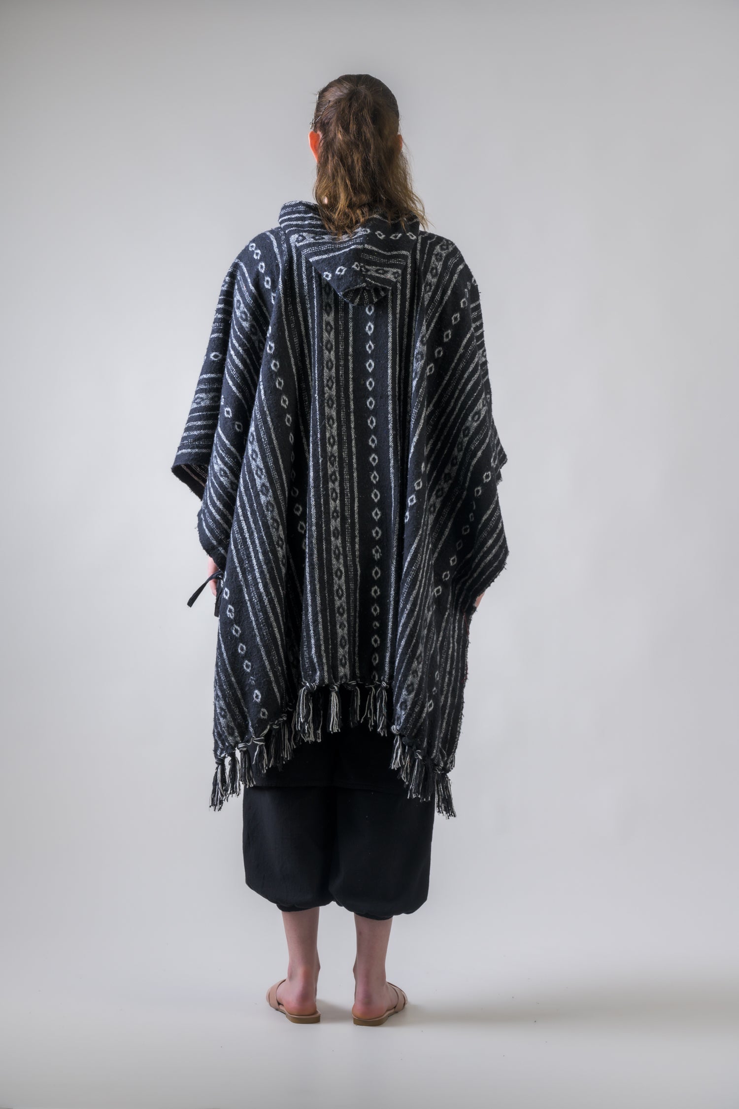 Rhea Pattern Cotton Poncho