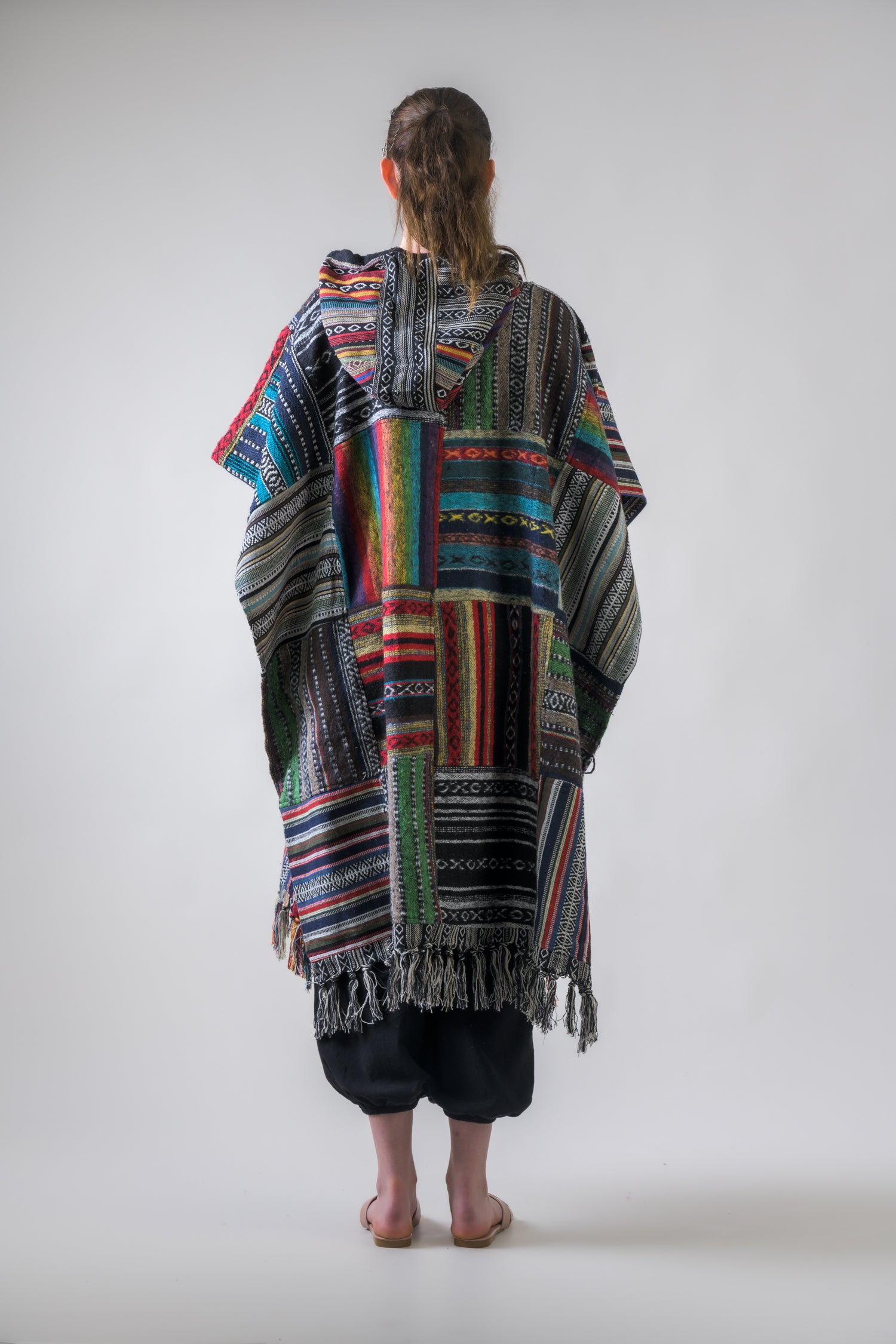 Rhea Pattern Cotton Poncho