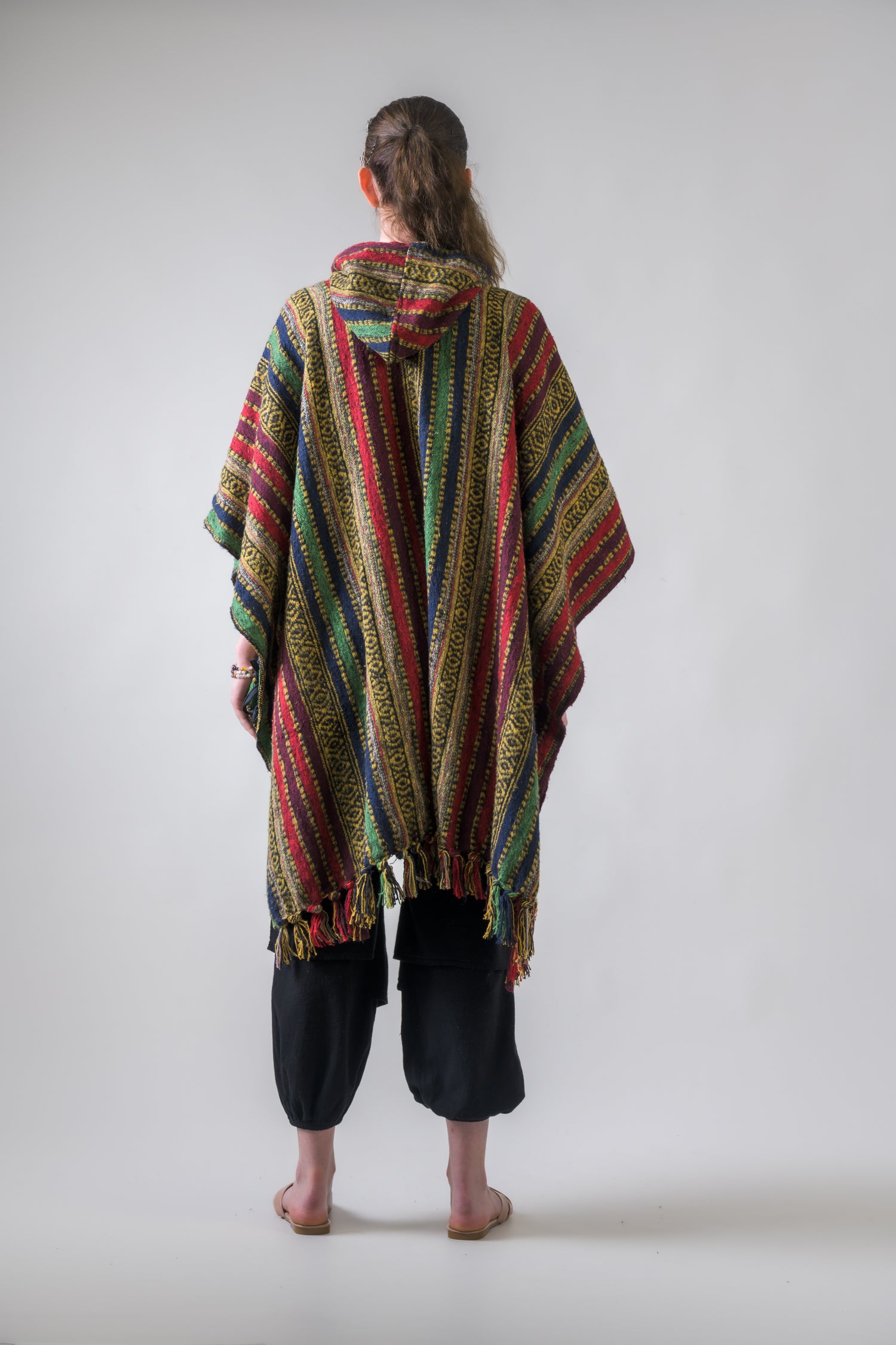 Rhea Pattern Cotton Poncho