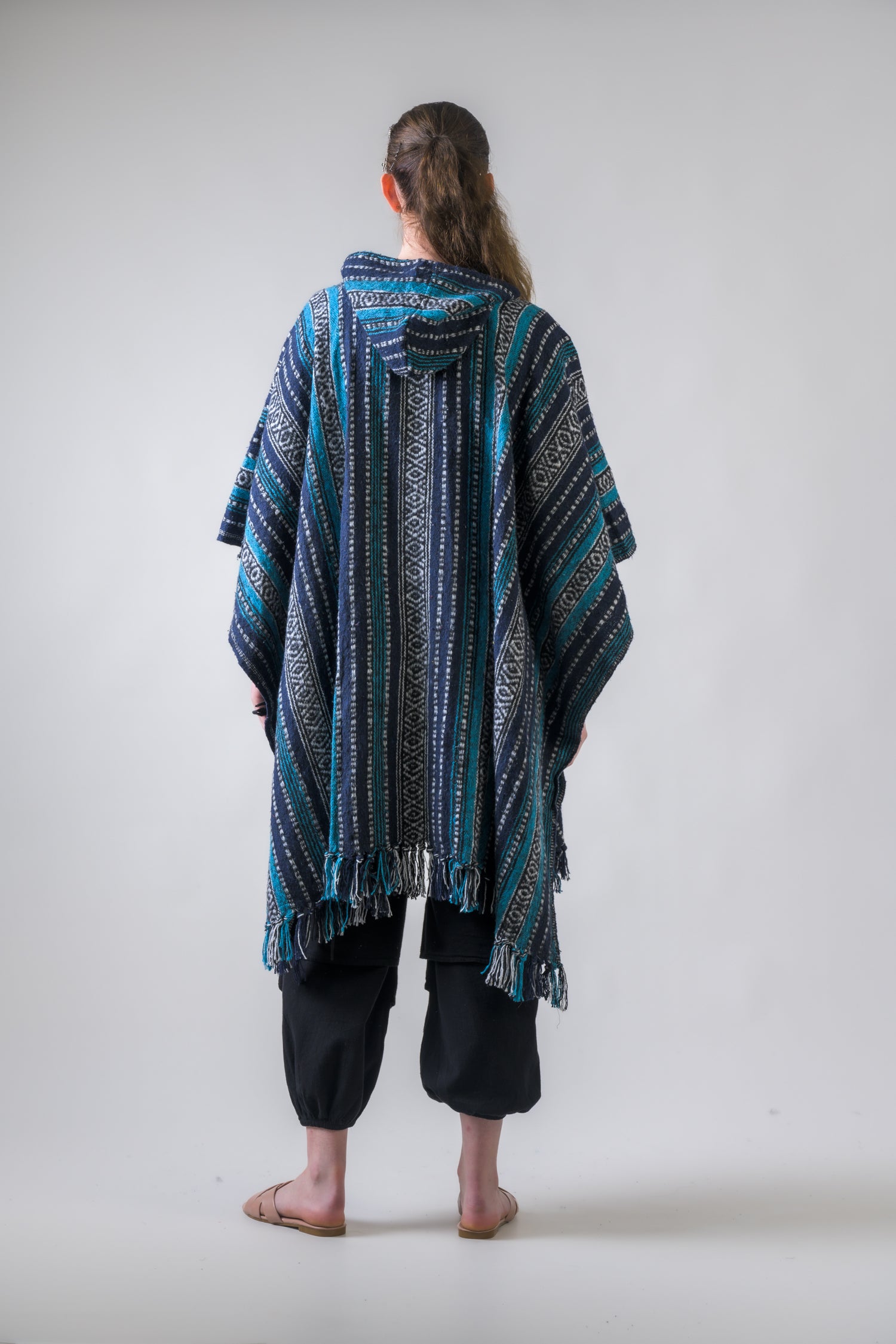 Rhea Pattern Cotton Poncho