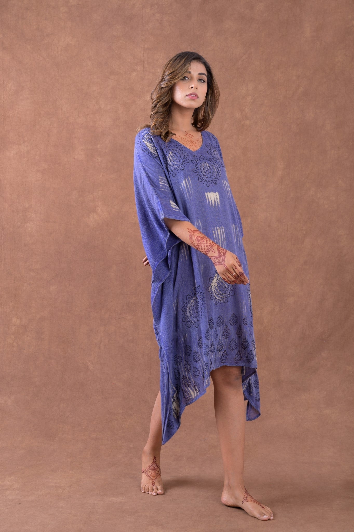 Rhea Pattern Print Square Kaftan