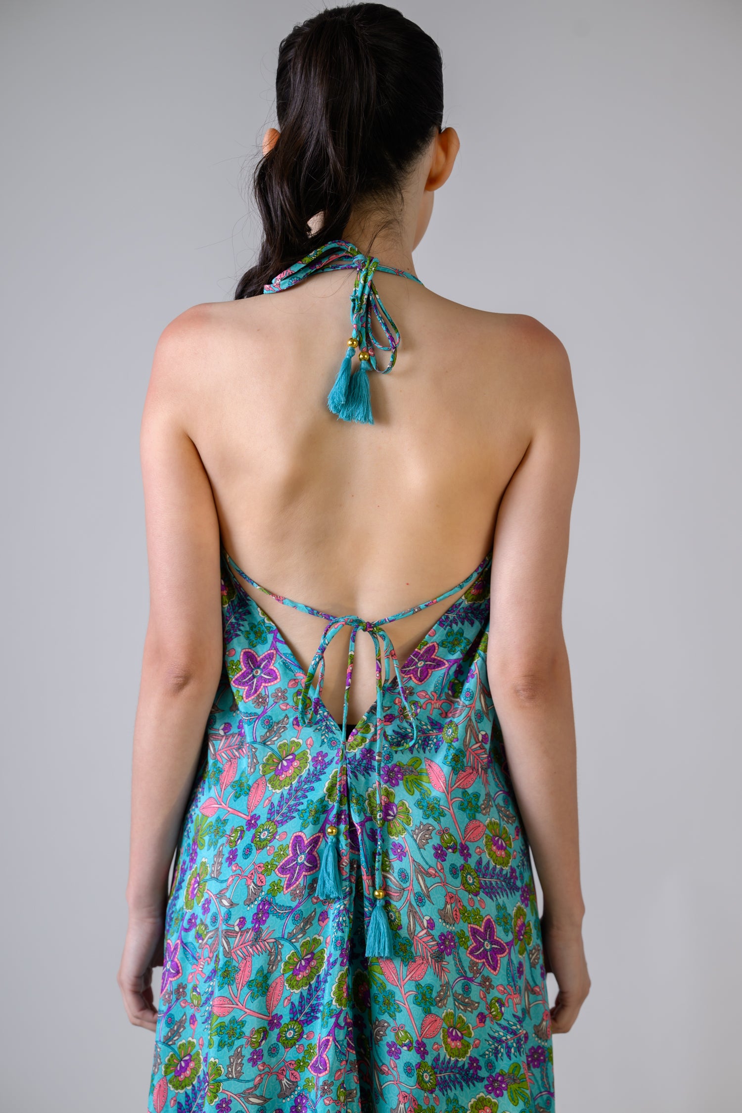 Patterned Halter Dress