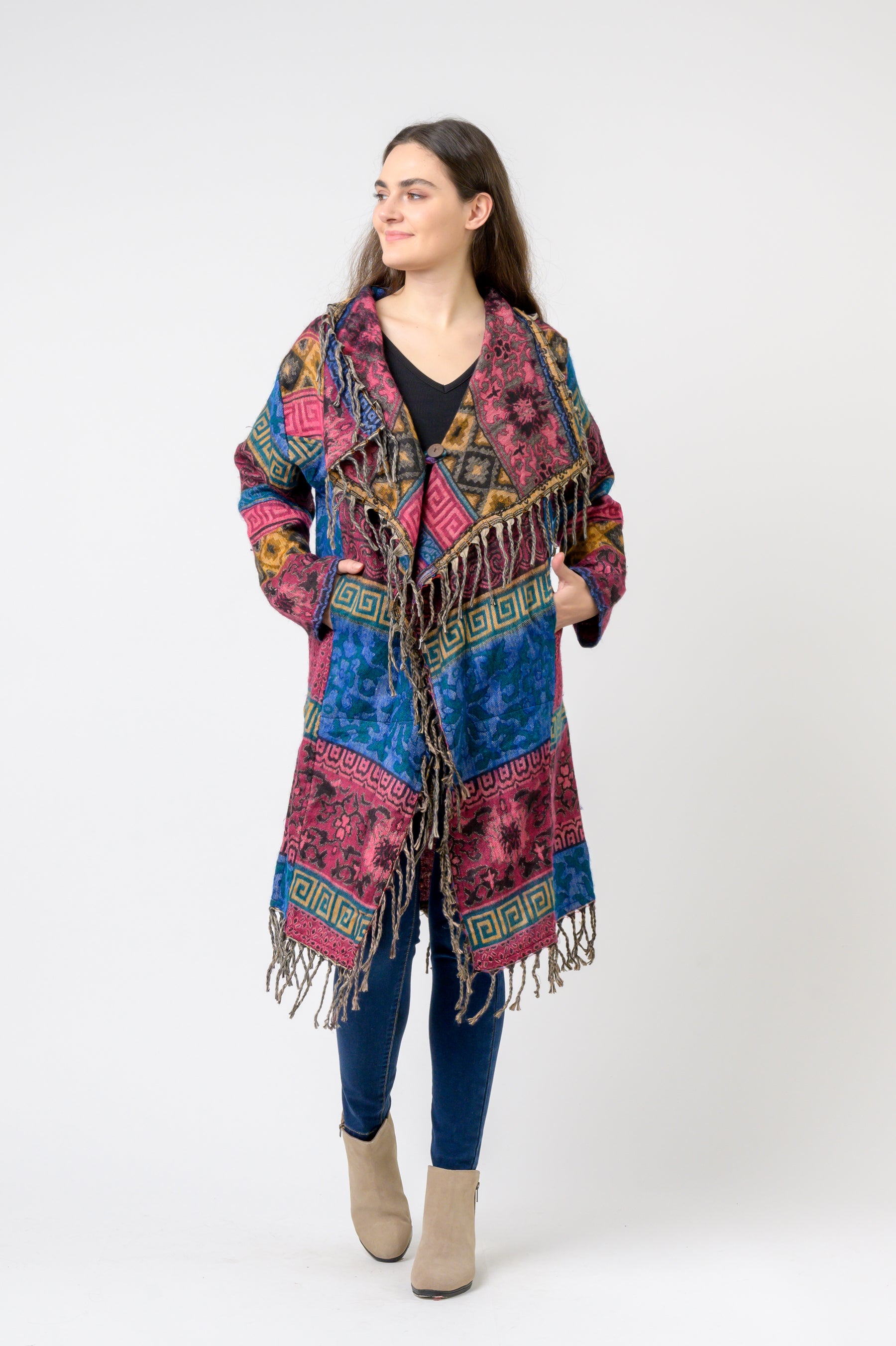 Rhea Nepali Colorful Jhalar Robe