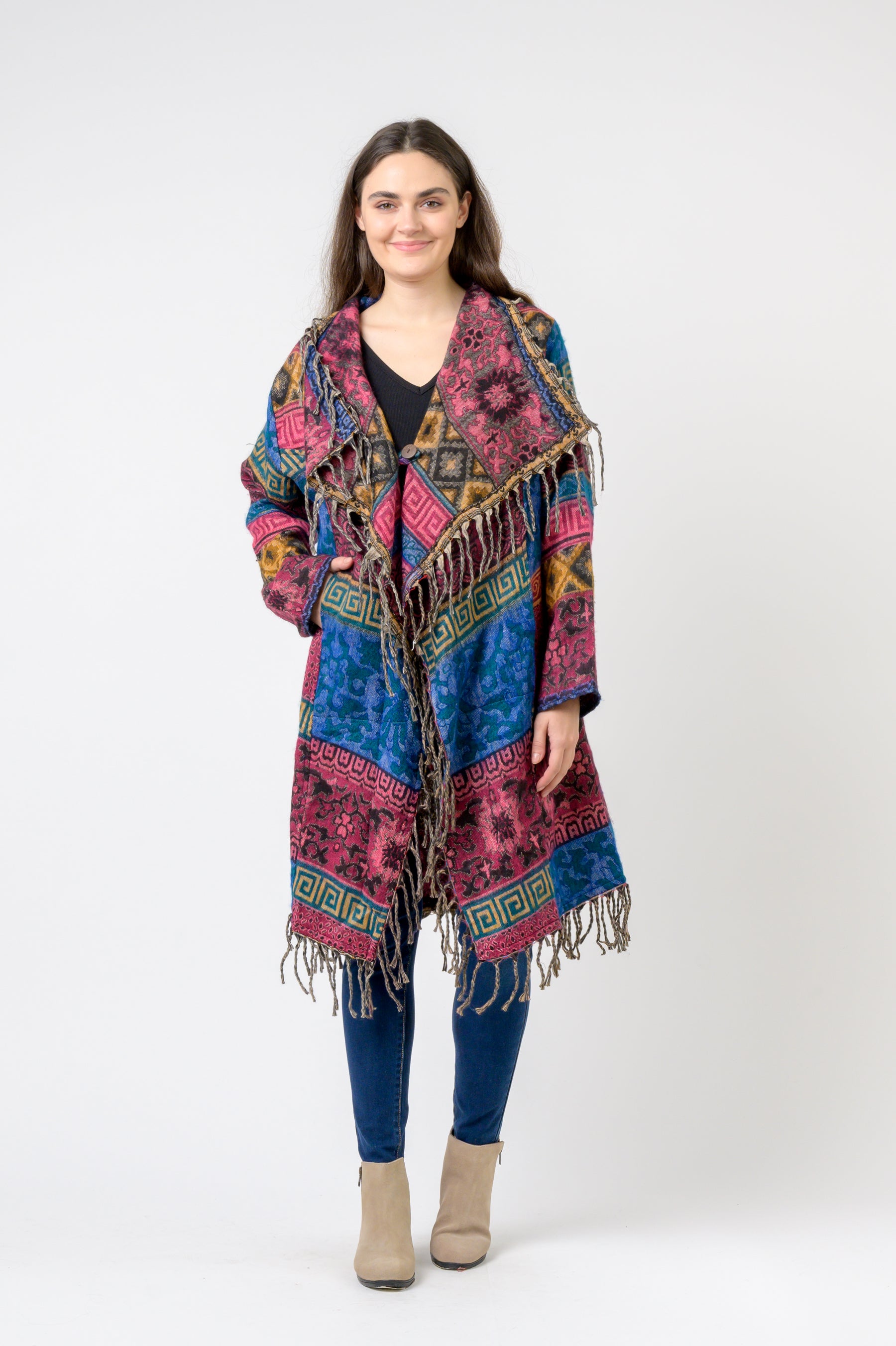 Rhea Nepali Colorful Jhalar Robe