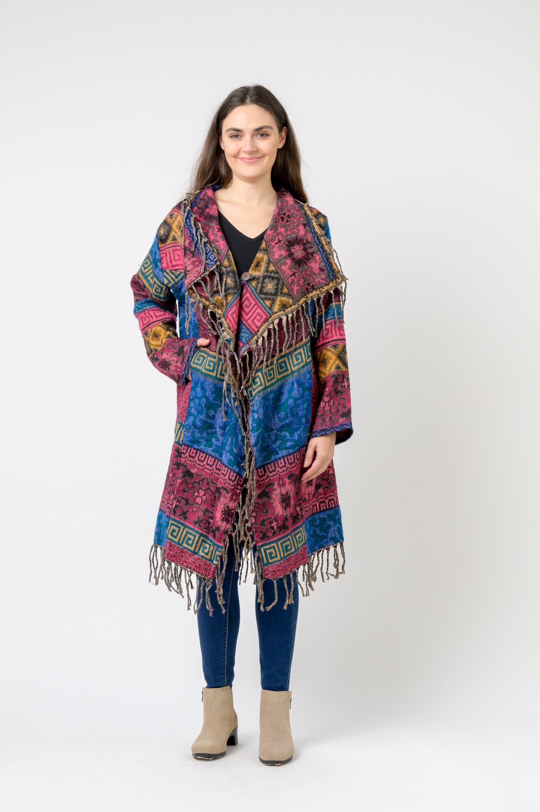 Rhea Nepali Colorful Jhalar Robe
