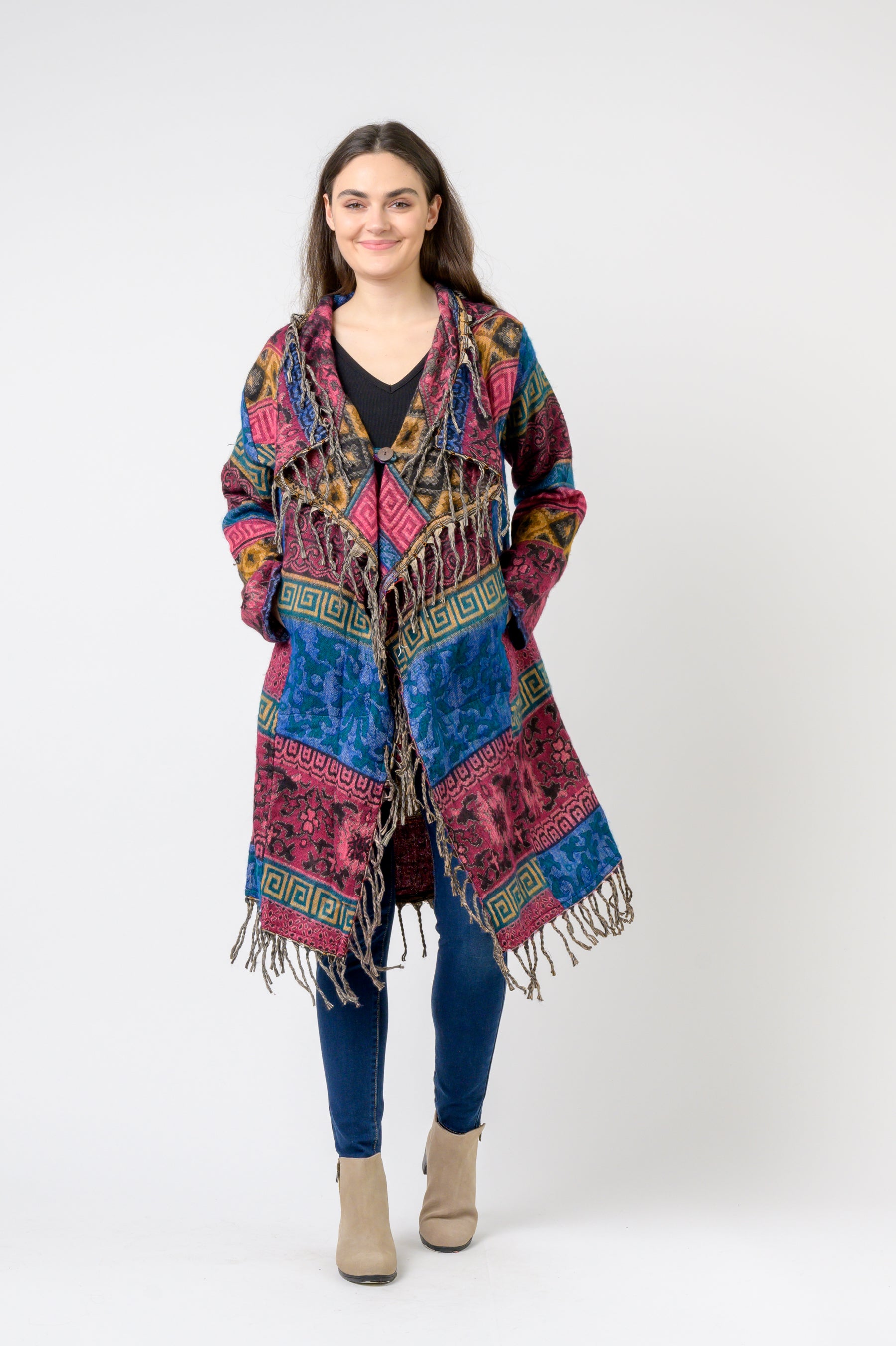 Rhea Nepali Colorful Jhalar Robe