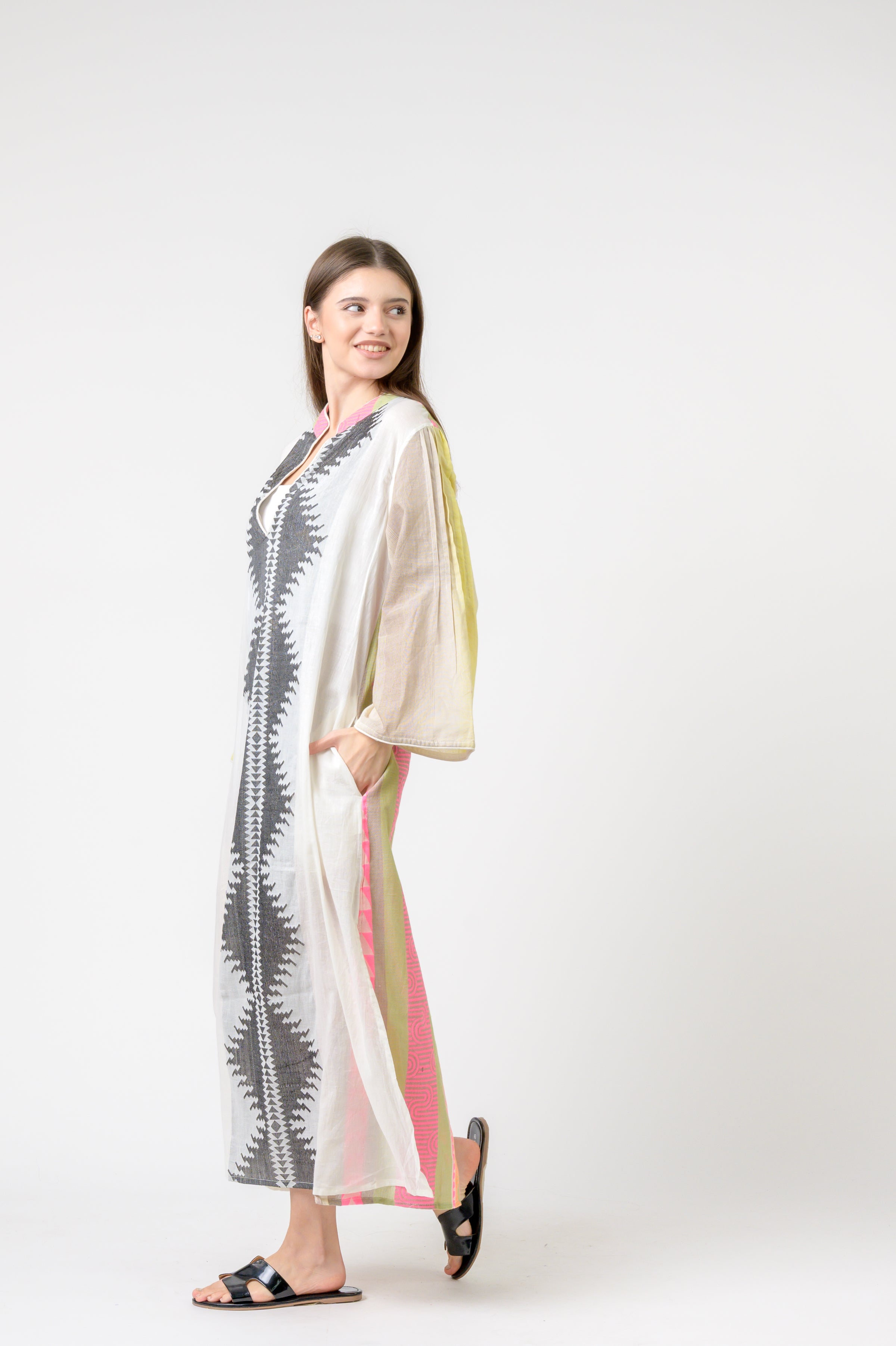 Rhea Full Length Print Kaftan