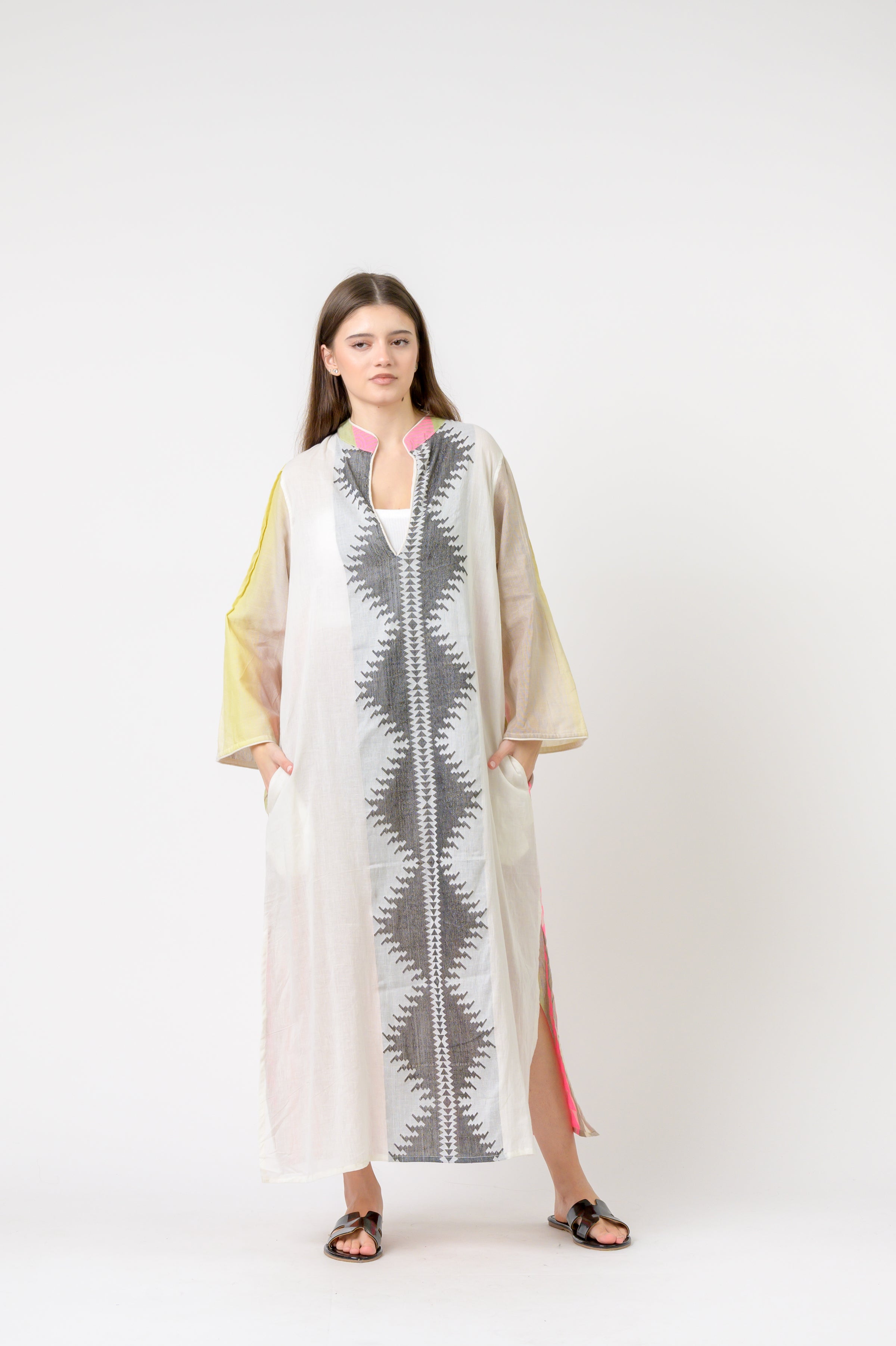 Rhea Full Length Print Kaftan