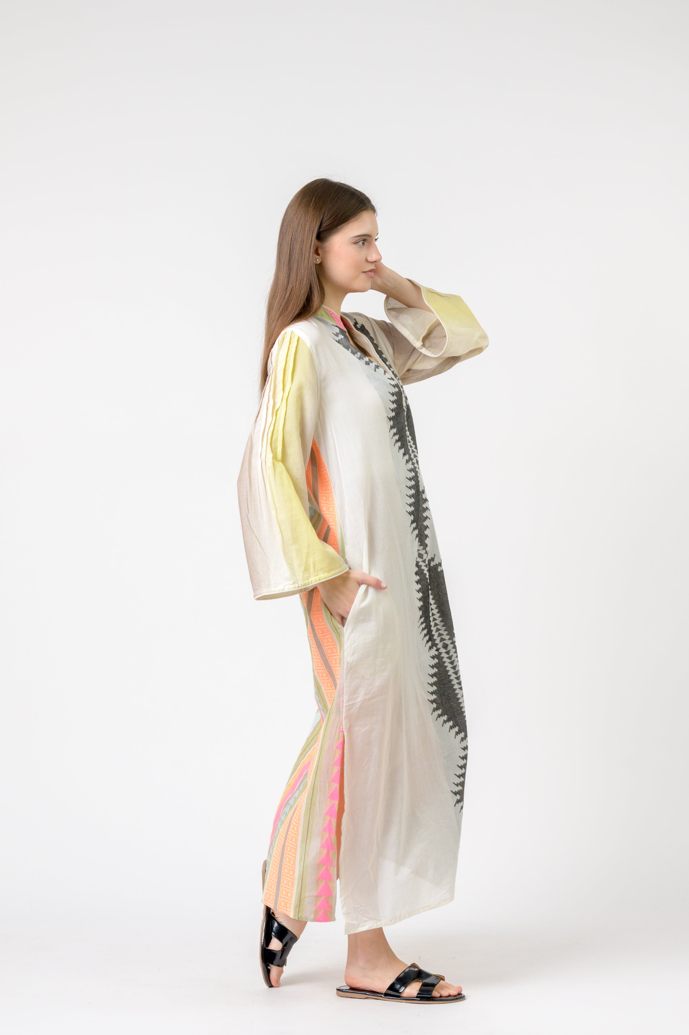 Rhea Full Length Print Kaftan