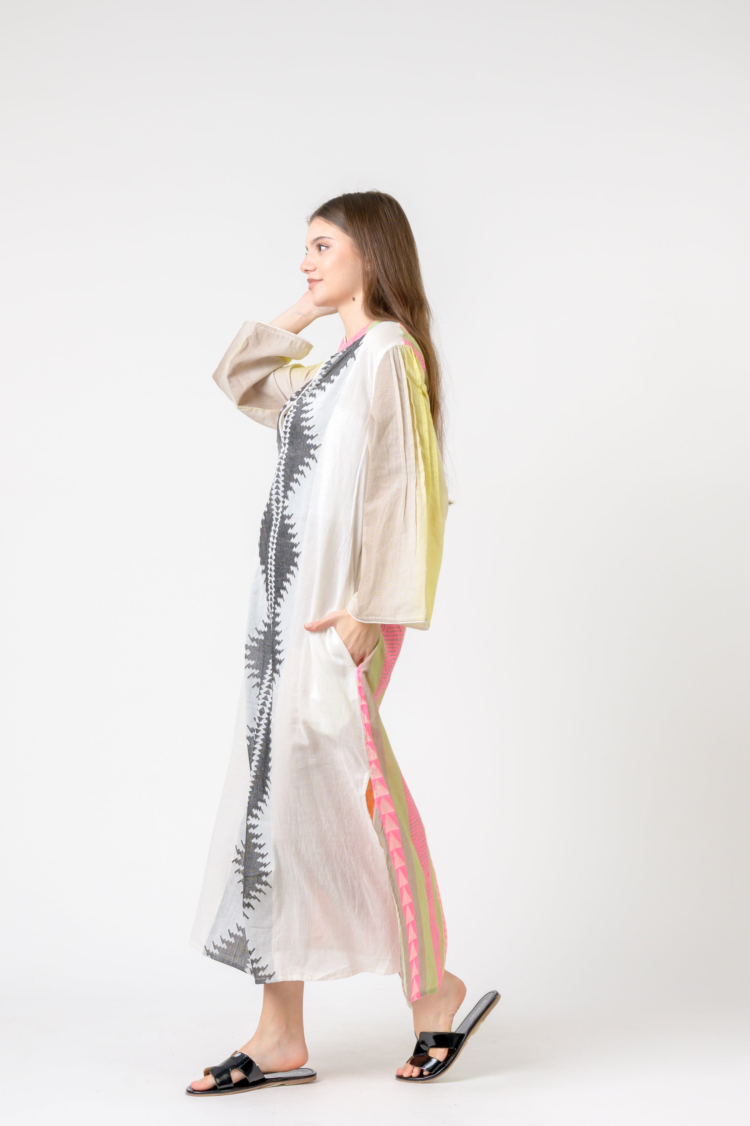 Rhea Full Length Print Kaftan