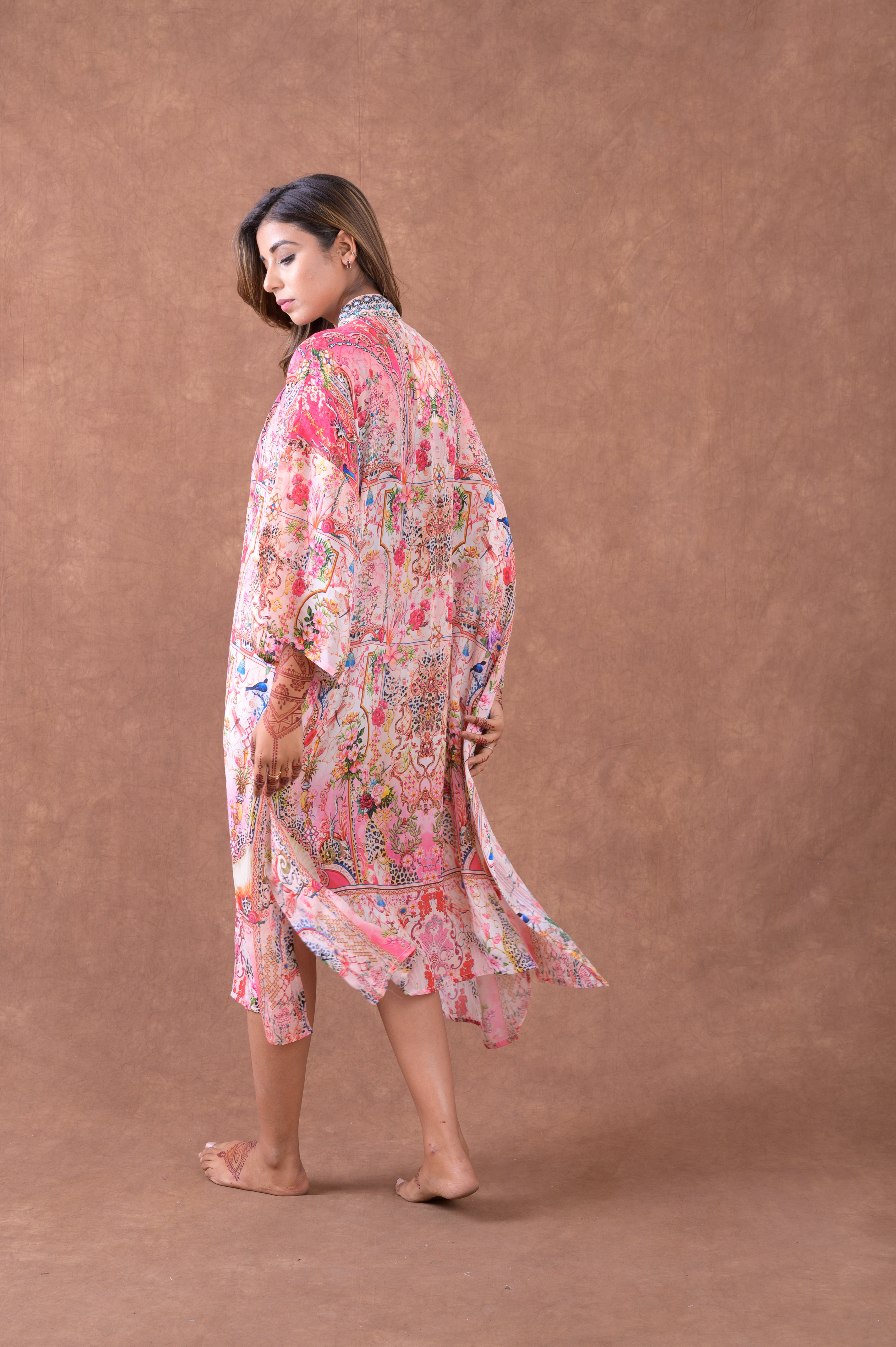 Rhea Premium Pattern Print Kimono