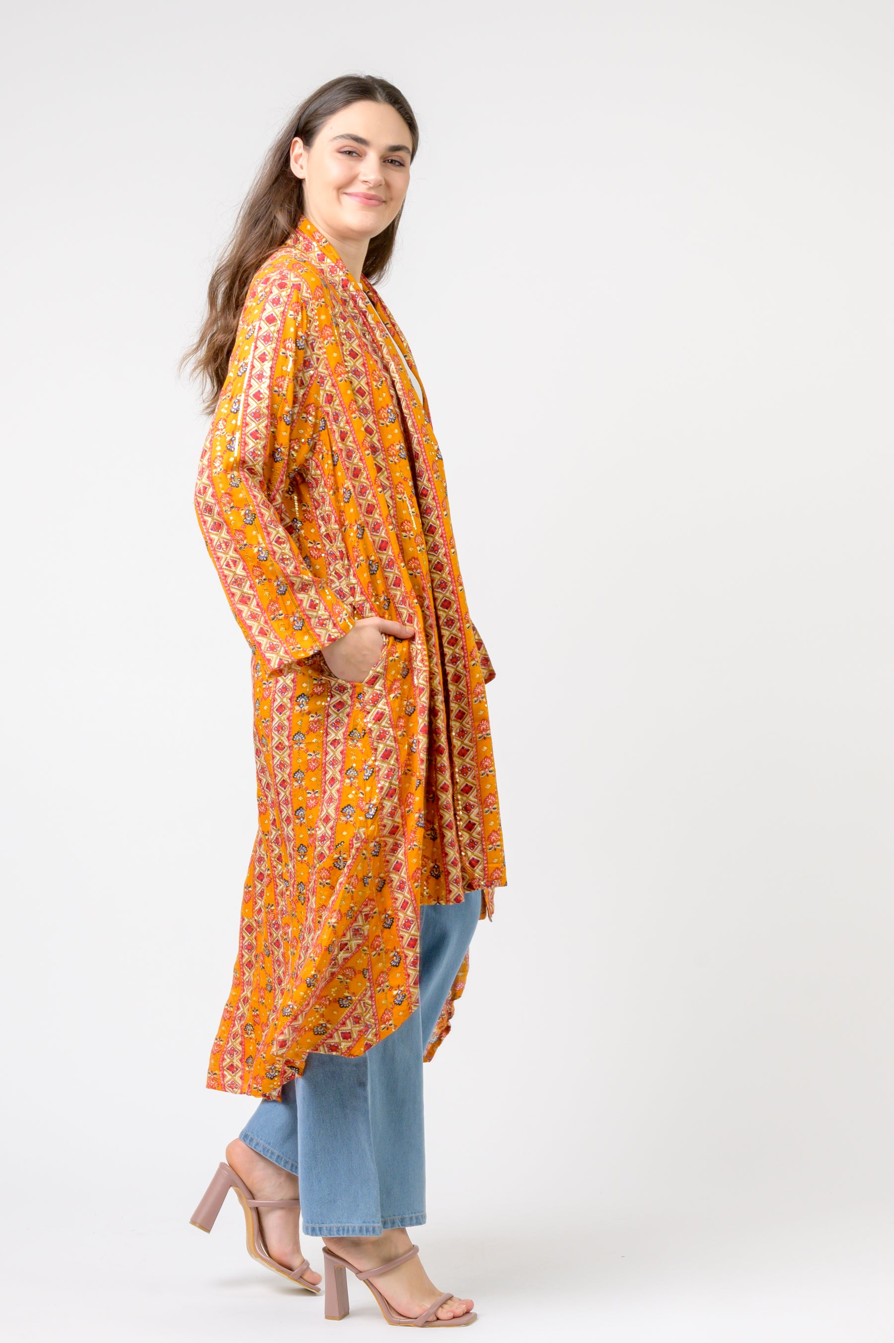 Rhea Banded Fashion Duster