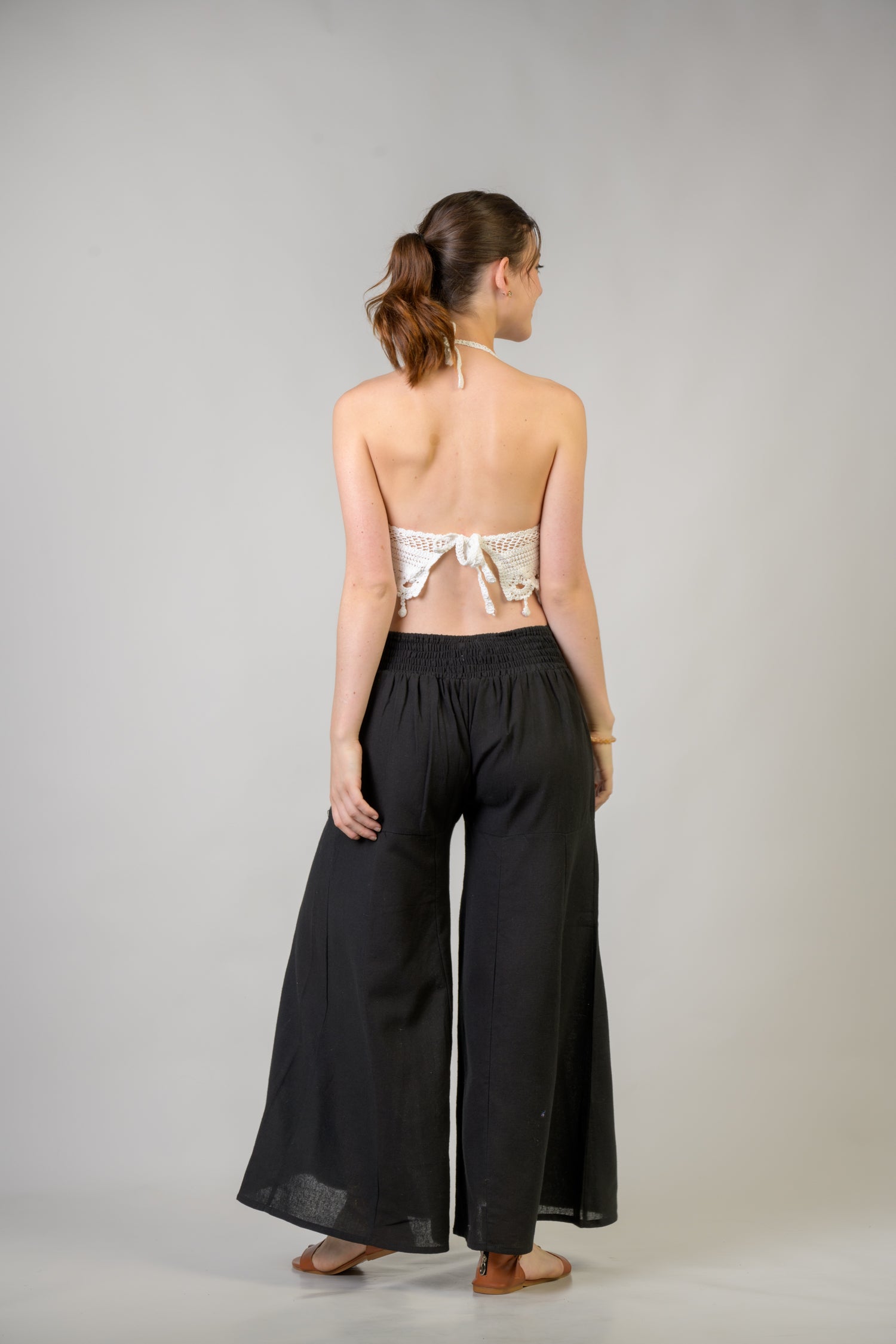 Solid Wide Leg Pants