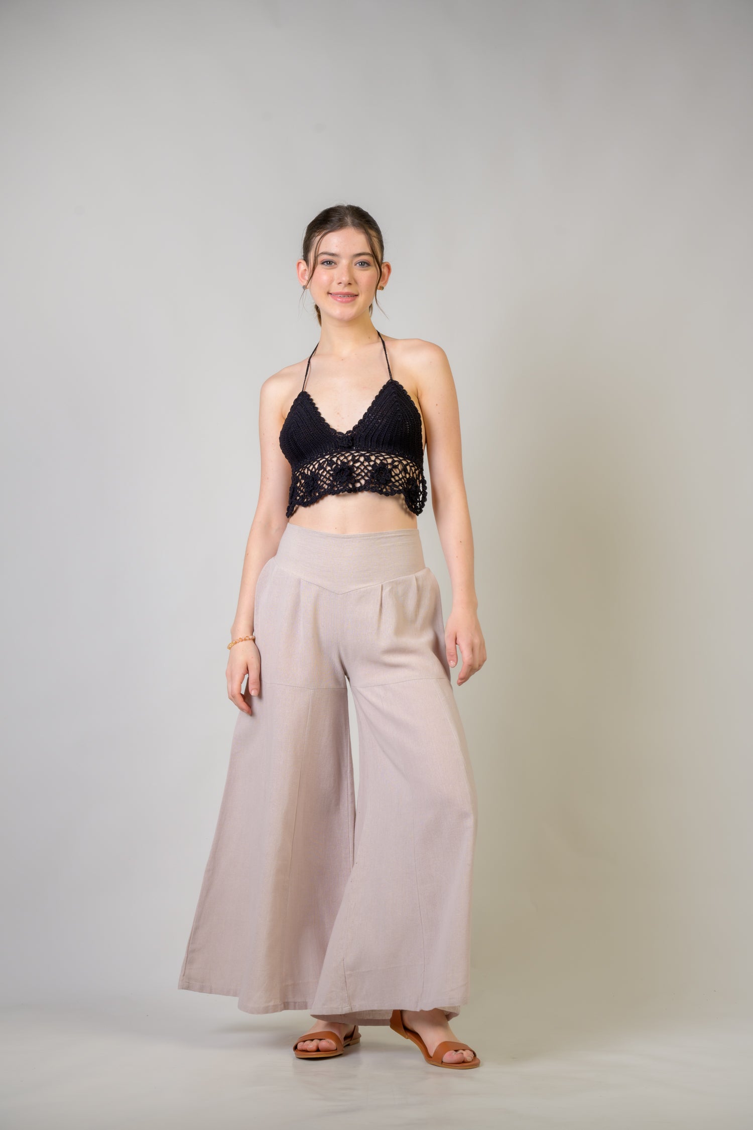 Solid Wide Leg Pants