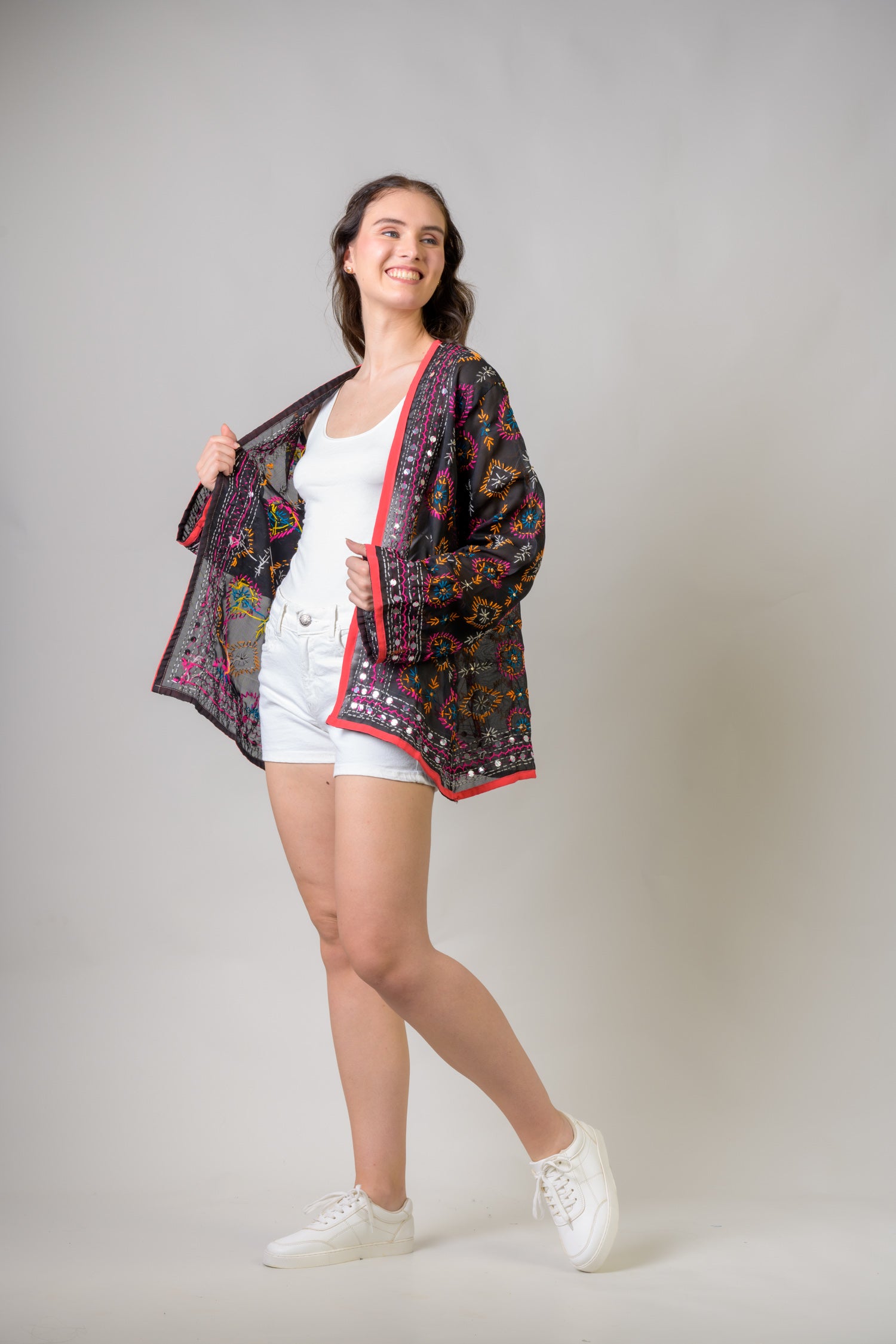 Flower Paisley Embroidered Jacket Henna Shoppe