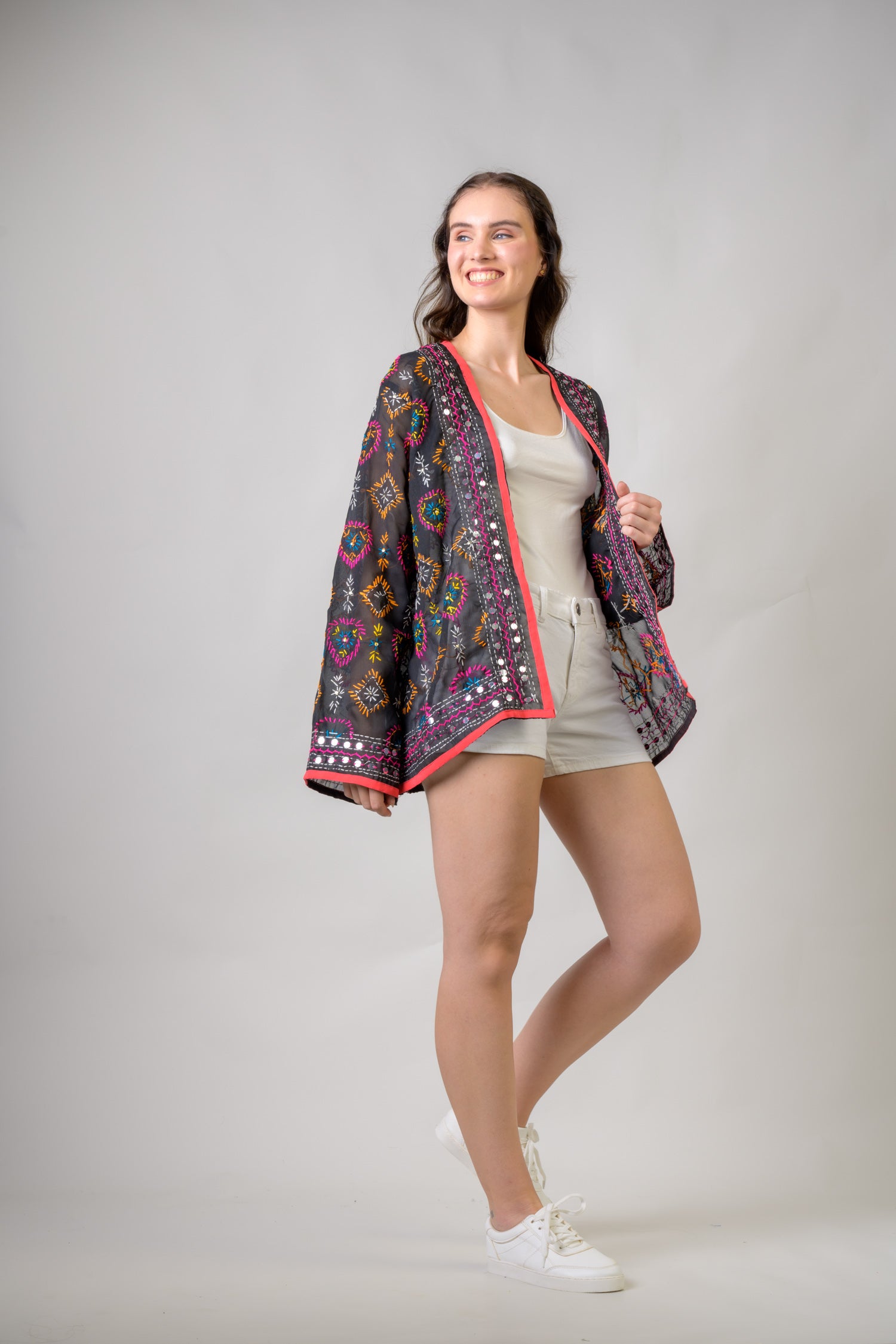 Flower Paisley Embroidered Jacket Henna Shoppe