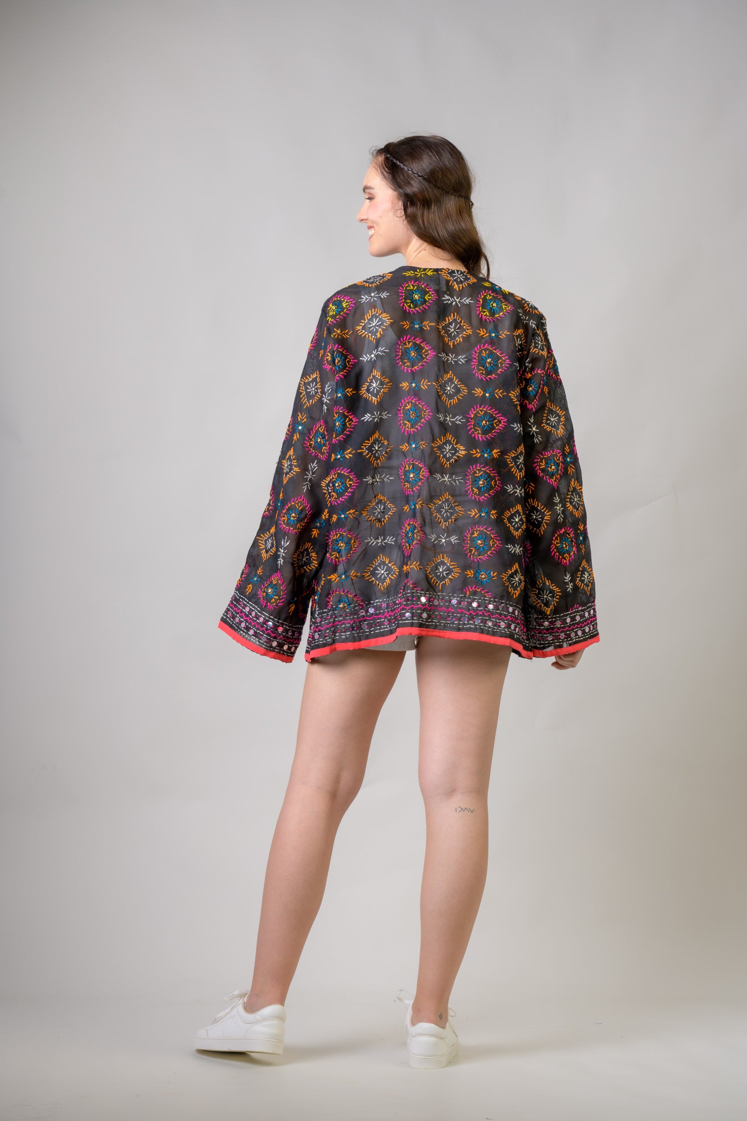 Flower Paisley Embroidered Jacket Henna Shoppe