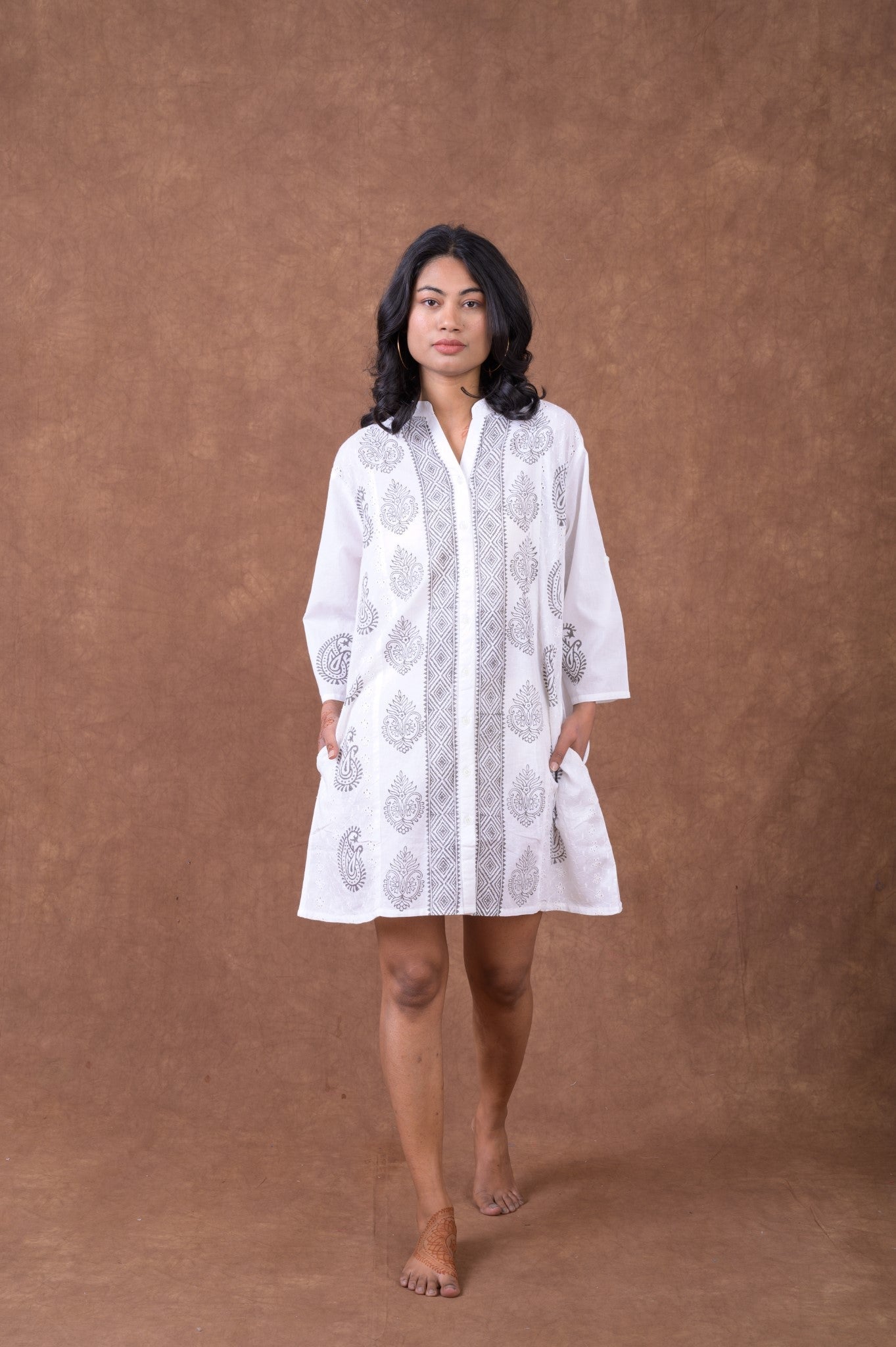 Rhea Pattern Tunic Dress