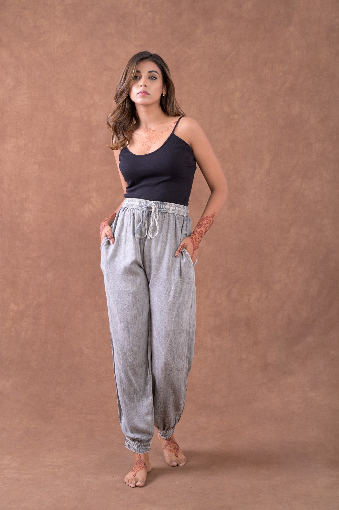 Tie Waist Harem Pants