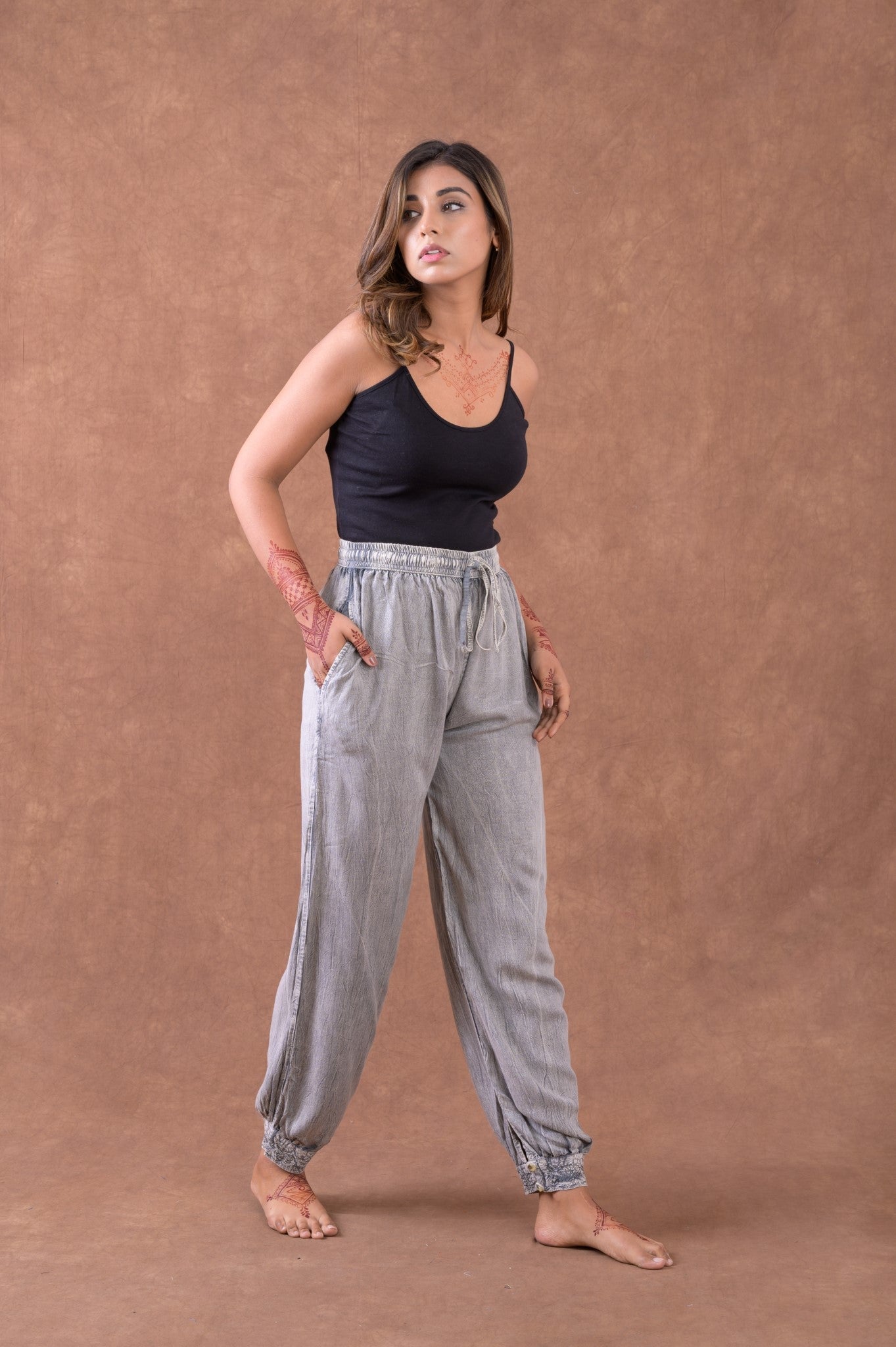 Tie Waist Harem Pants