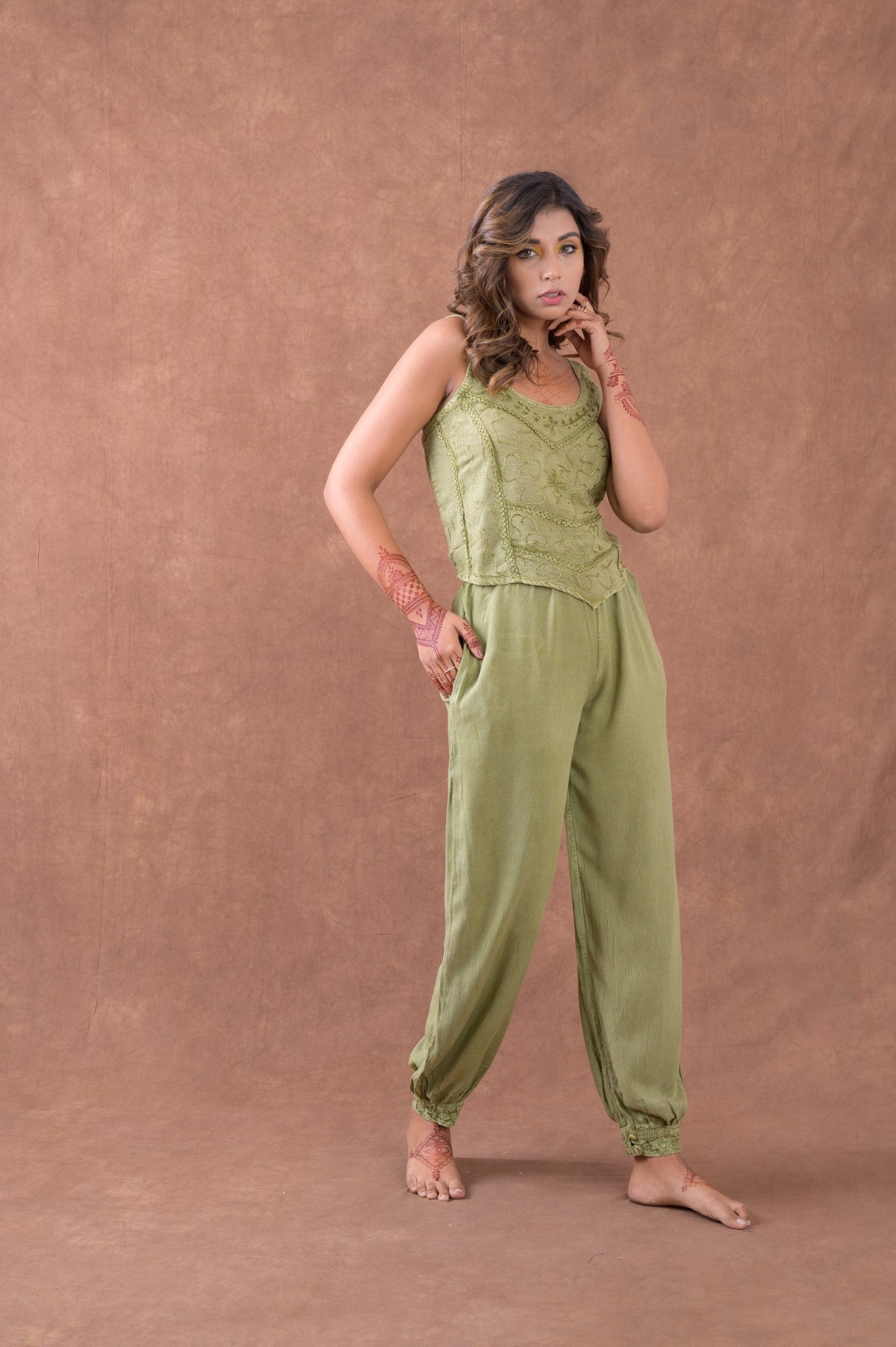 Tie Waist Harem Pants