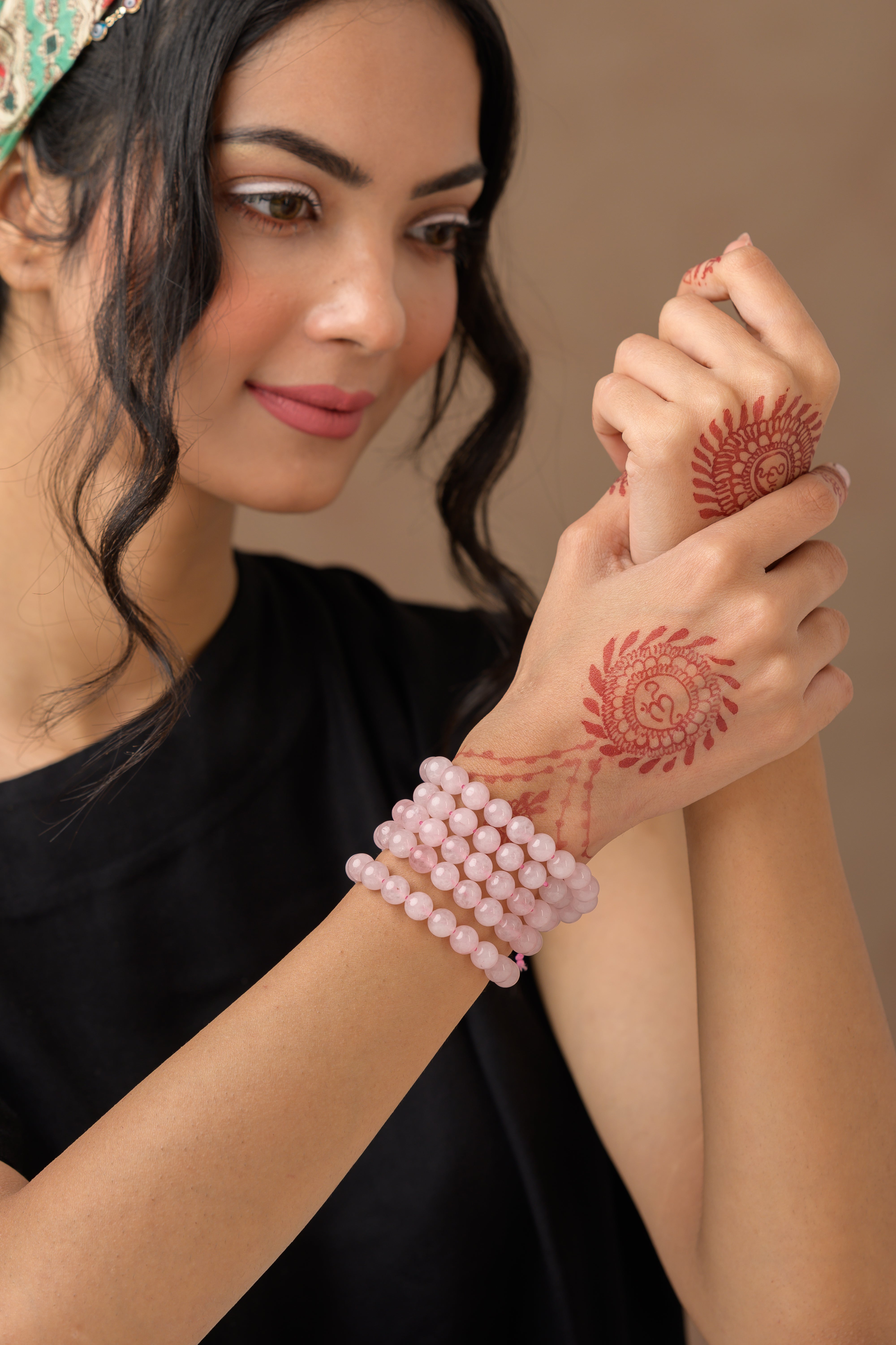 Rose Quartz Four Layer Bead Bracelet