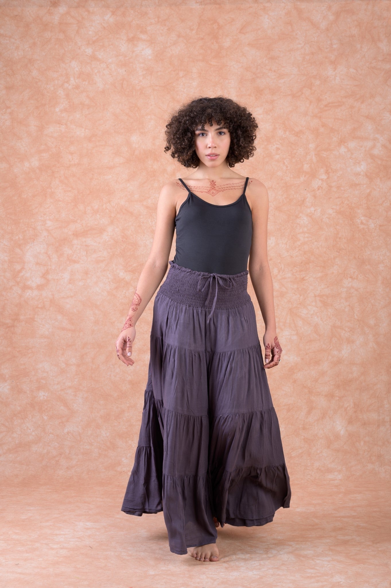 Rhea Leena Tiered Skirt Black / S/M