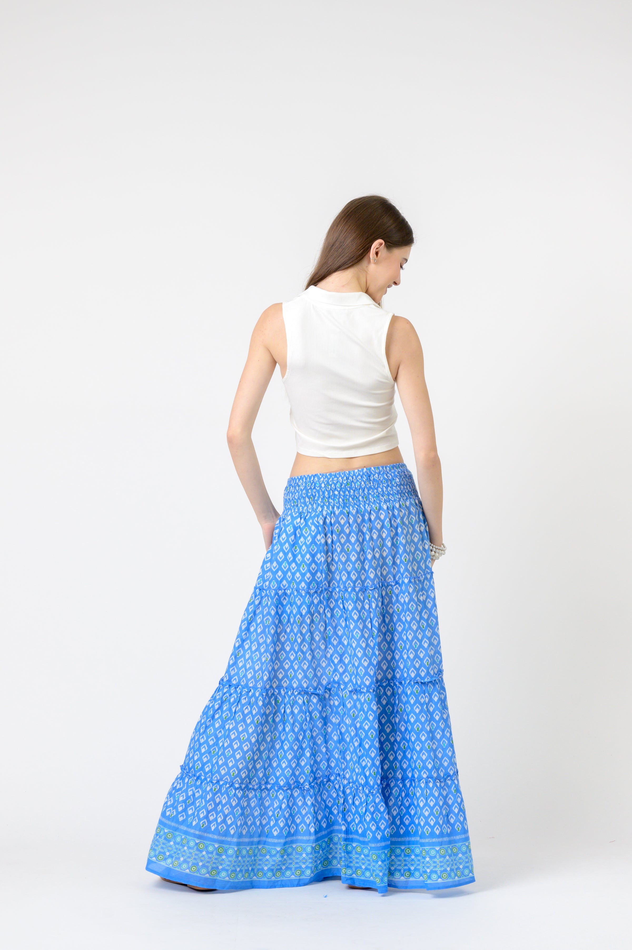Rhea Tiered Skirt Pocahontas print