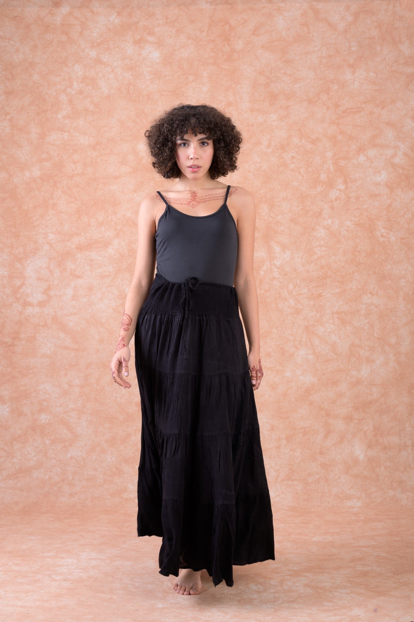 Rhea Bingo Tiered Skirt Black / S/M
