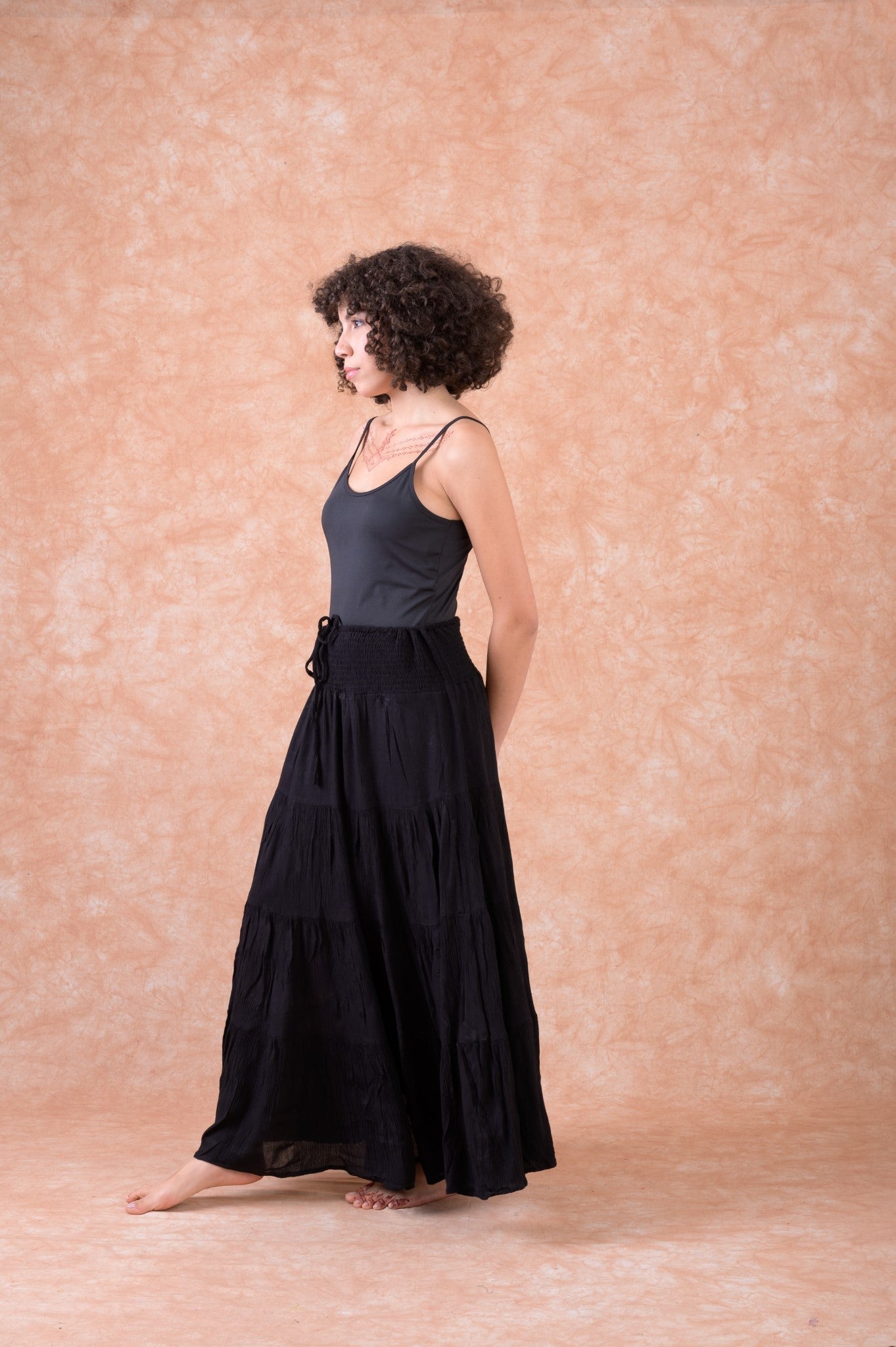 Rhea Bingo Tiered Skirt Black / S/M