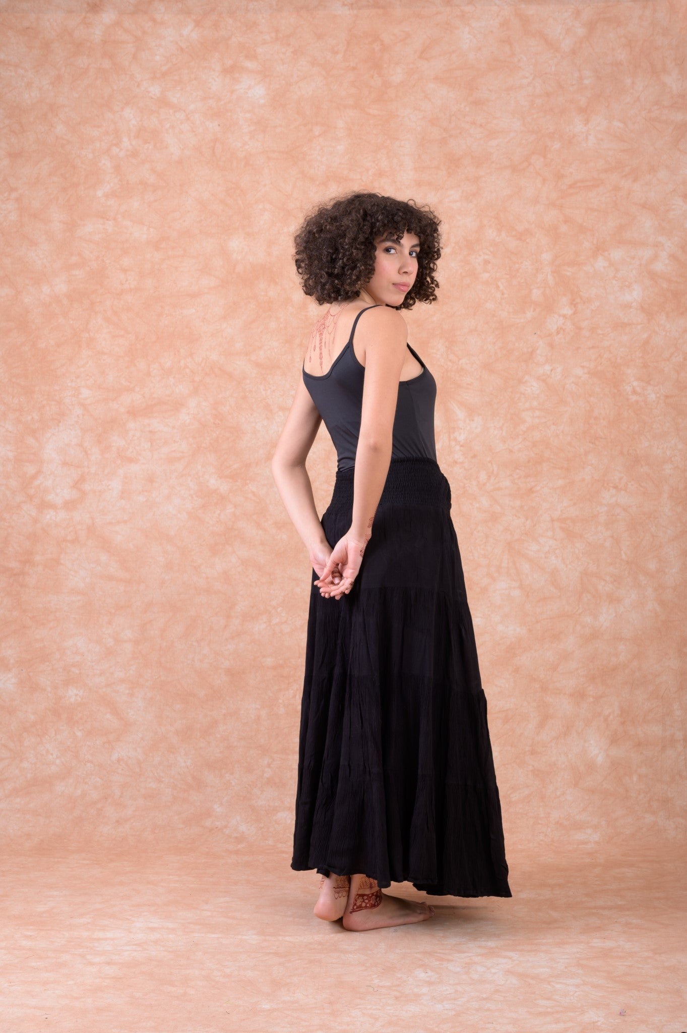 Rhea Bingo Tiered Skirt Black / L/X