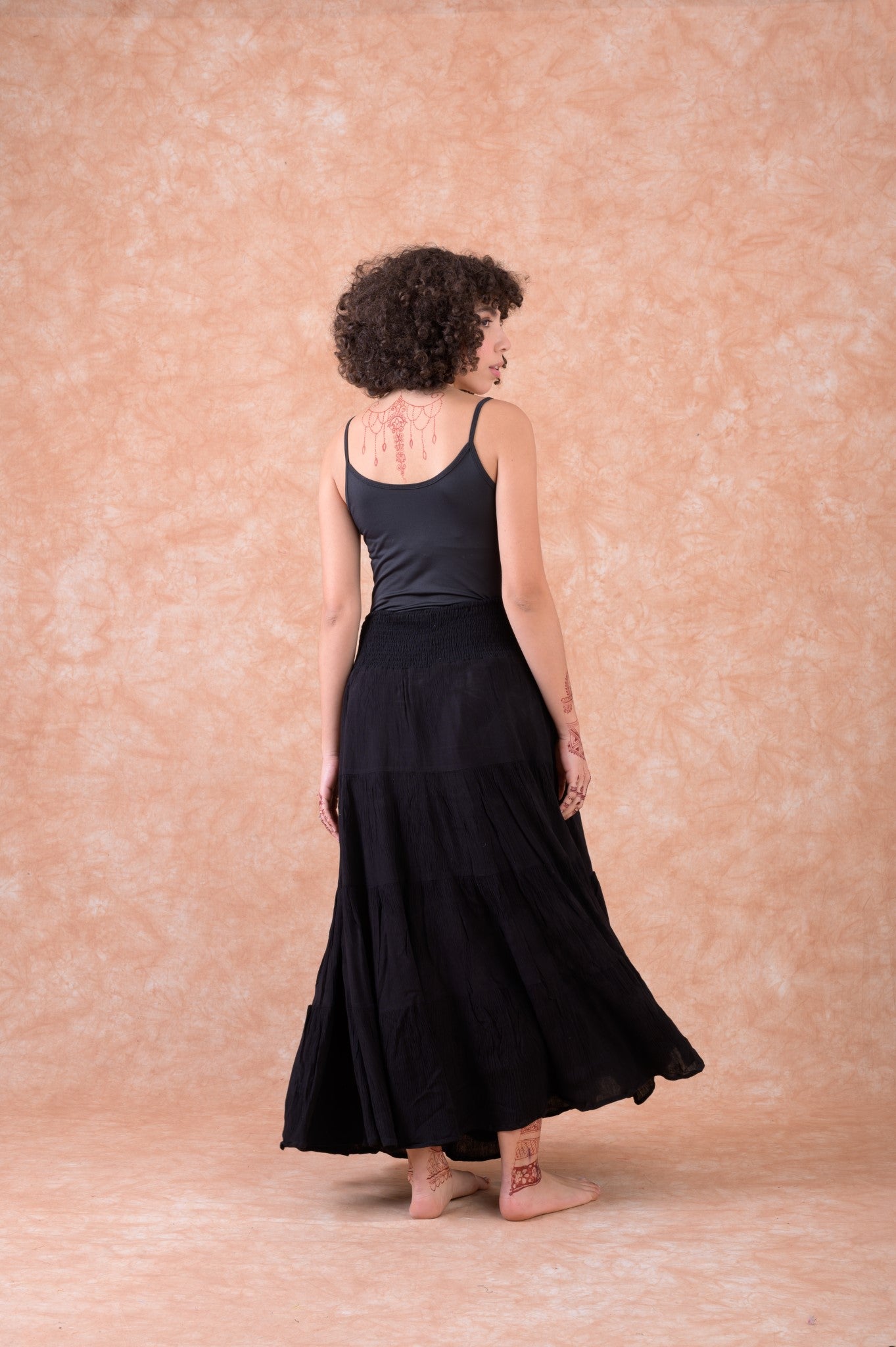 Rhea Bingo Tiered Skirt Black / L/X