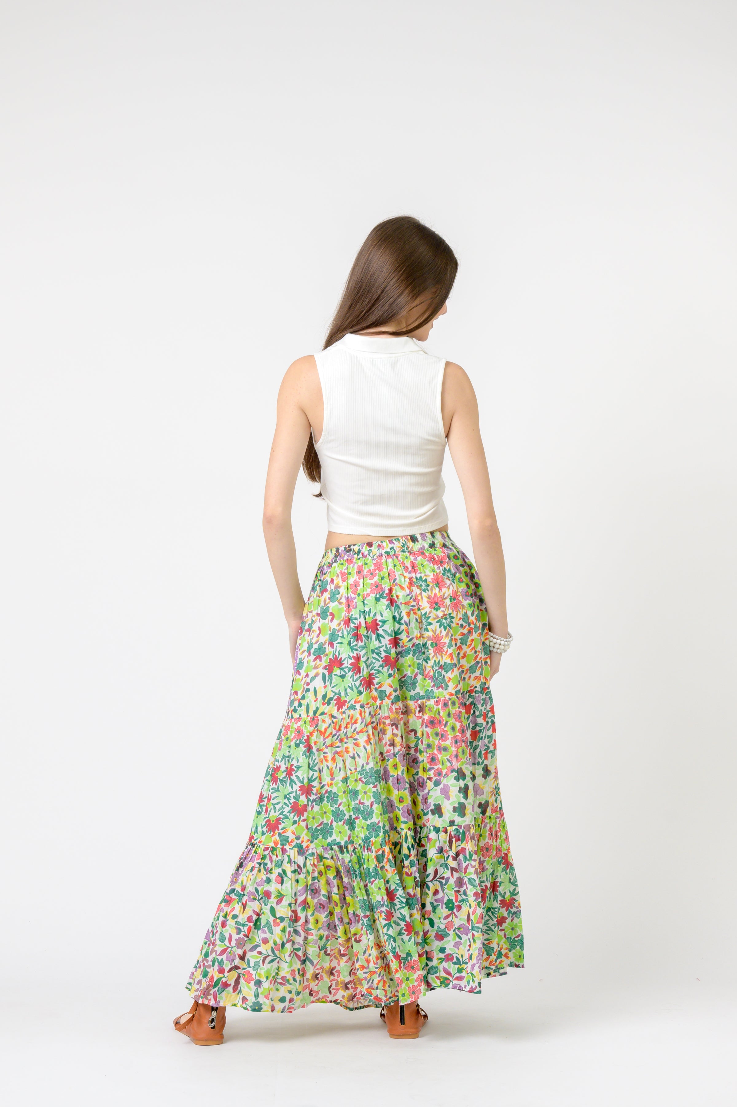 Rhea Flower Garden Slipped Skirt