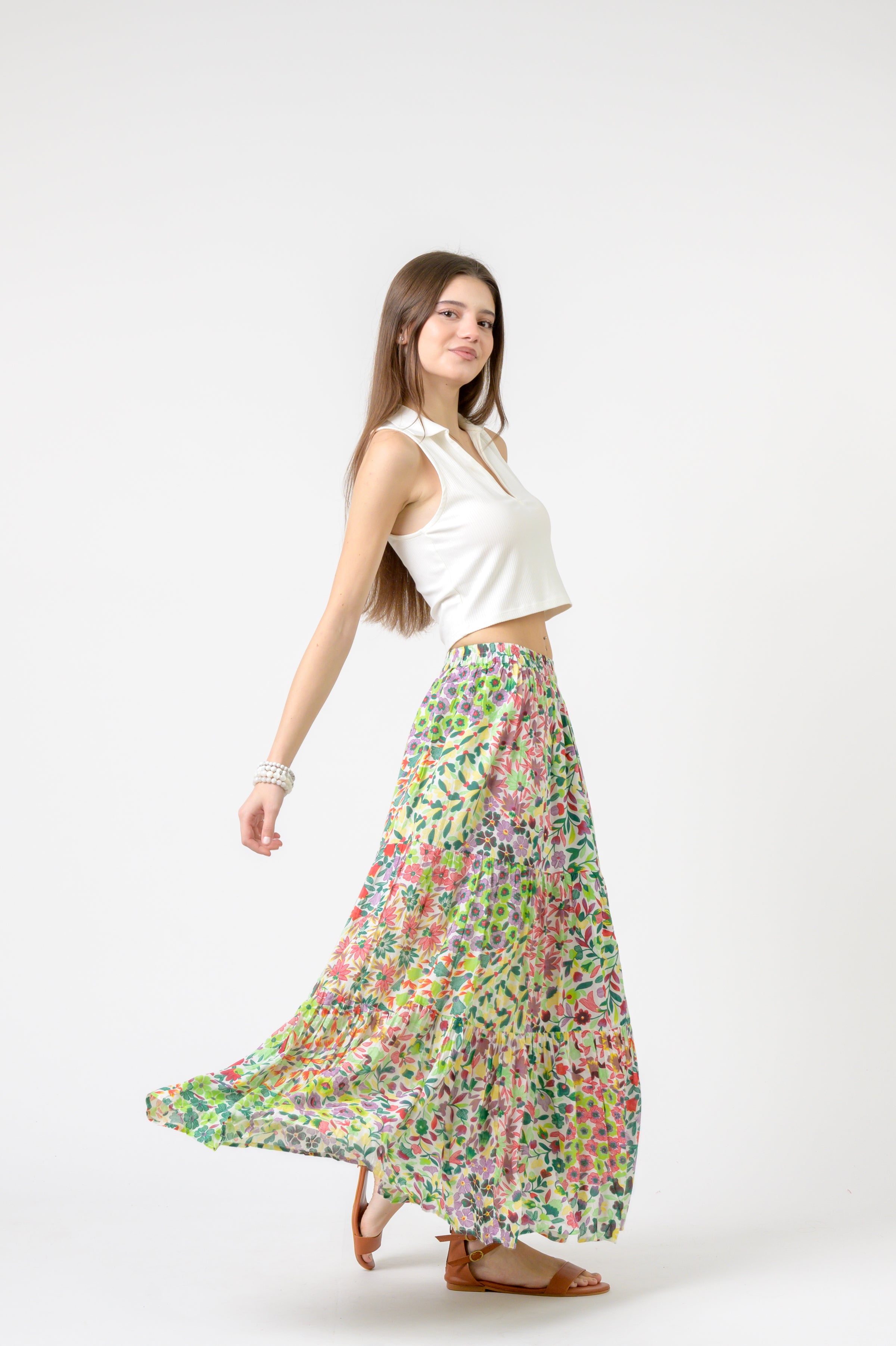 Rhea Flower Garden Slipped Skirt