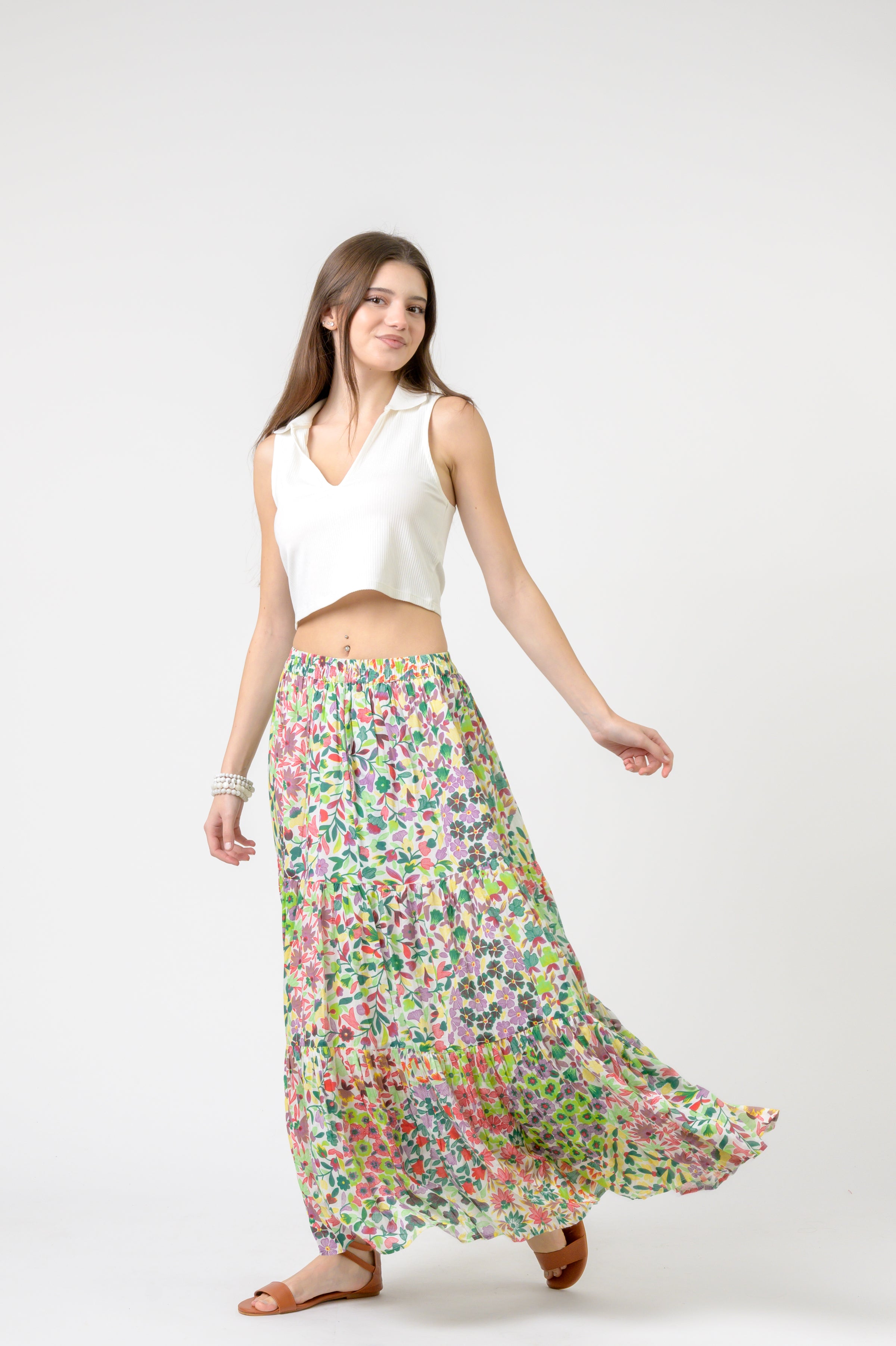 Rhea Flower Garden Slipped Skirt