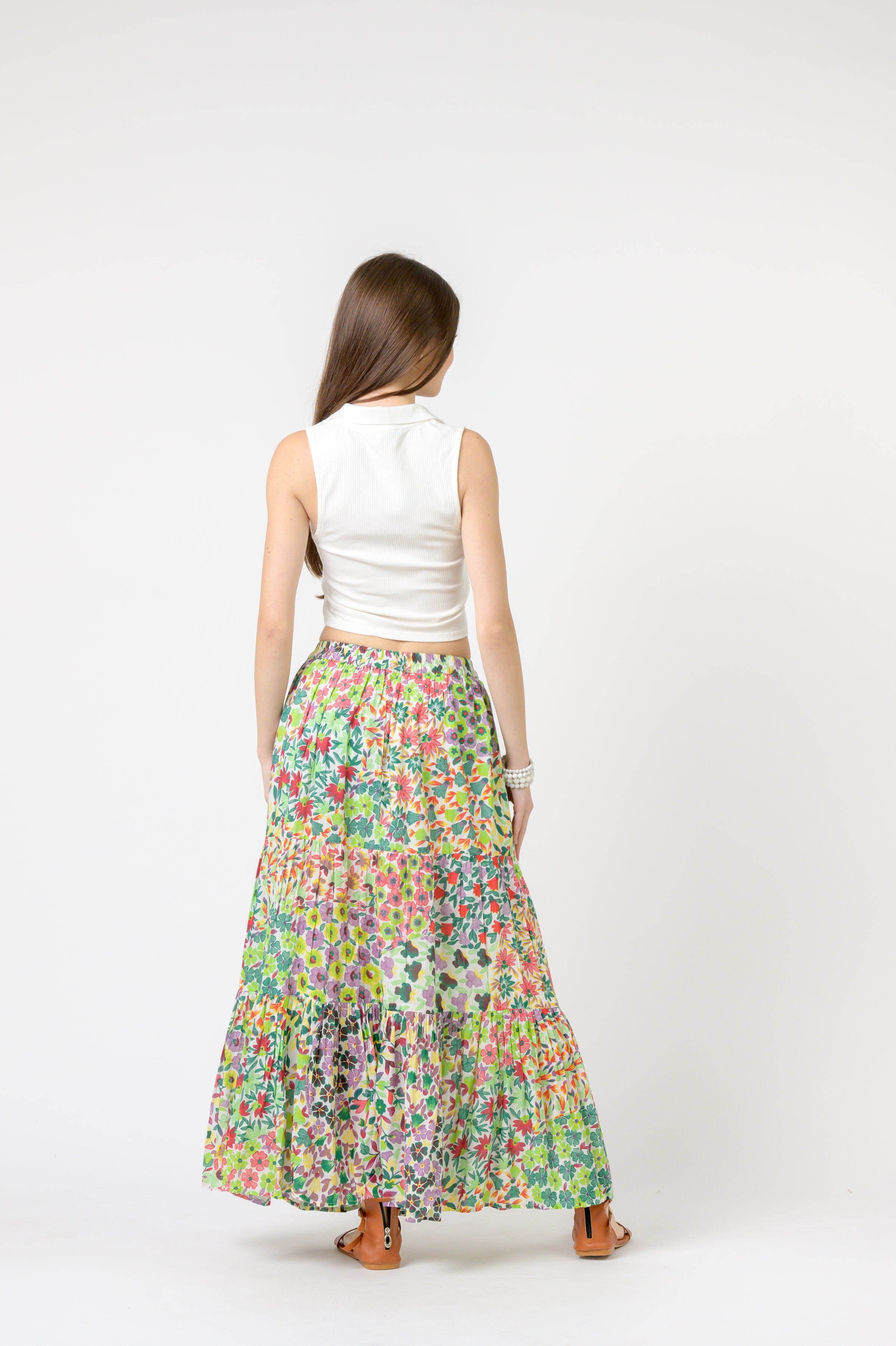 Rhea Flower Garden Slipped Skirt