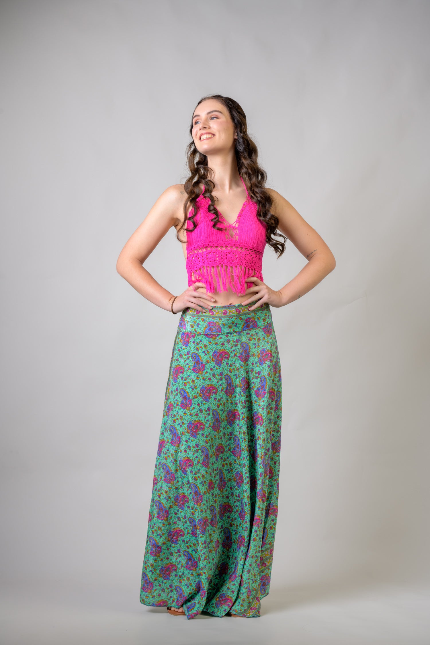 Rhea Flower Print Skirt Green / One Size