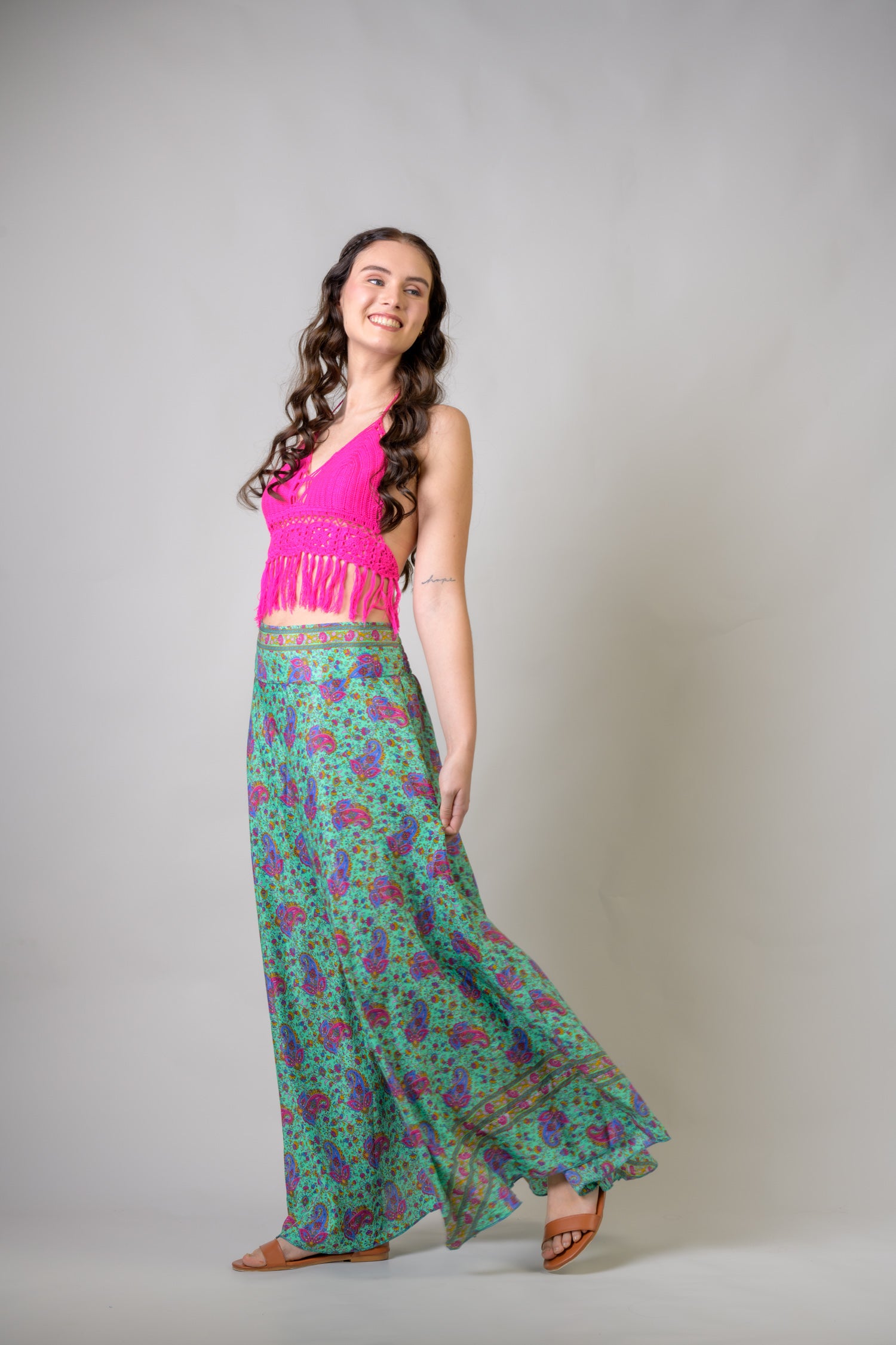 Rhea Flower Print Skirt Green / One Size