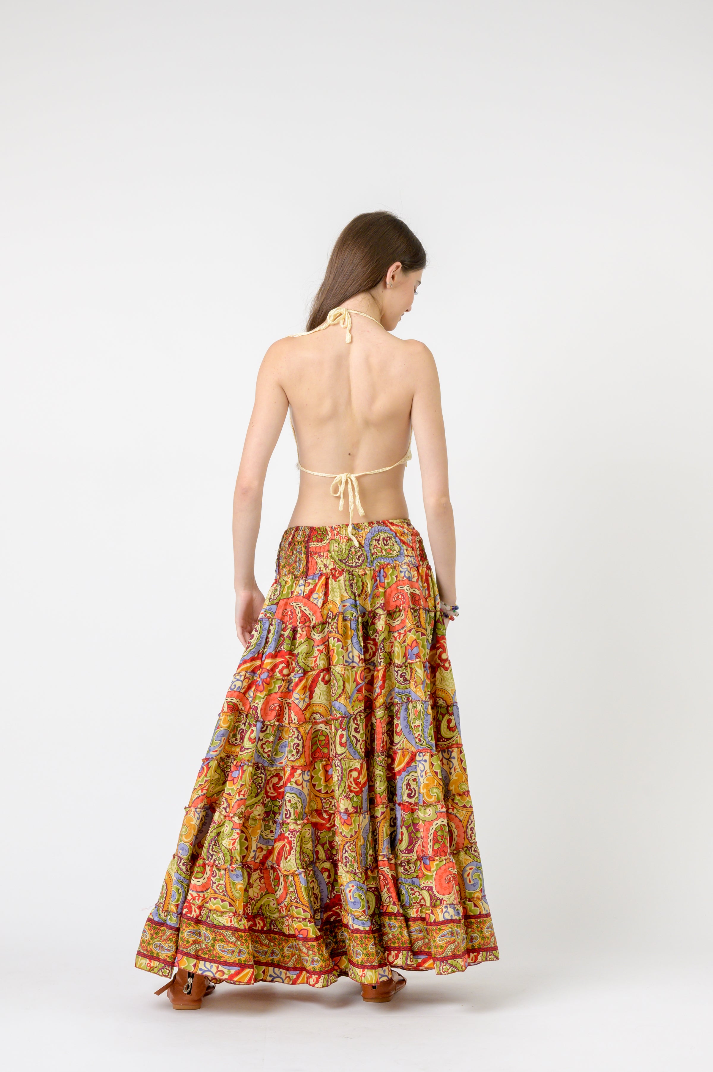 Rhea Layered Print Ruffle Skirt
