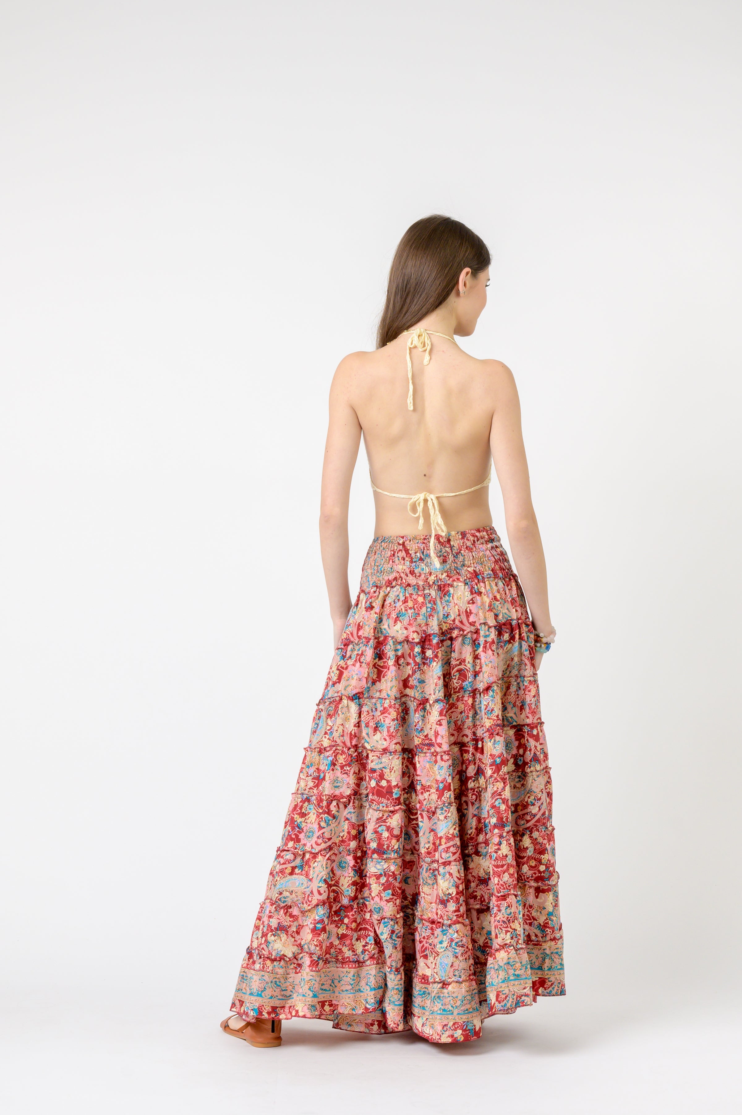 Rhea Layered Print Ruffle Skirt