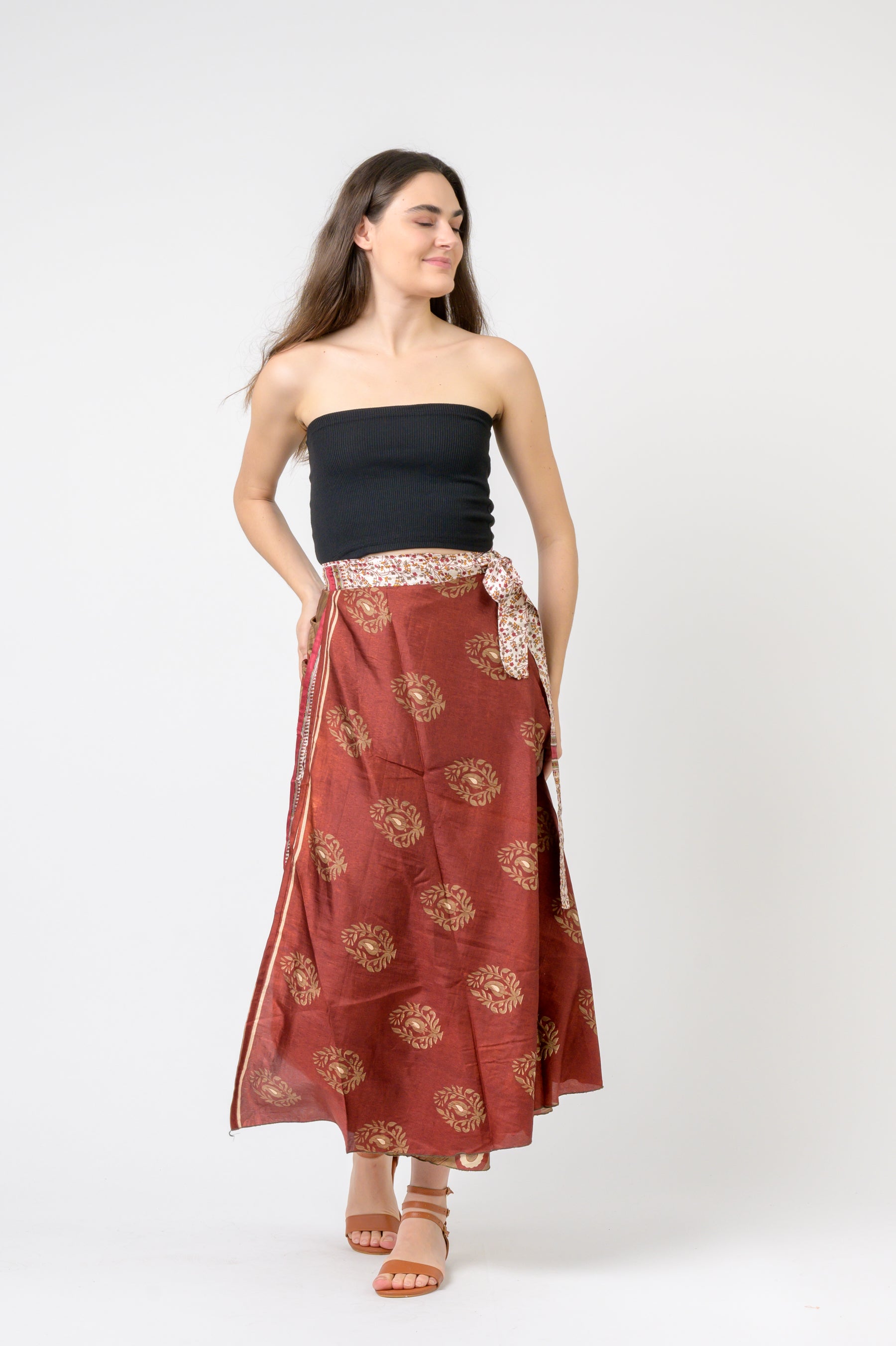 Rhea Printed Wrap Skirt