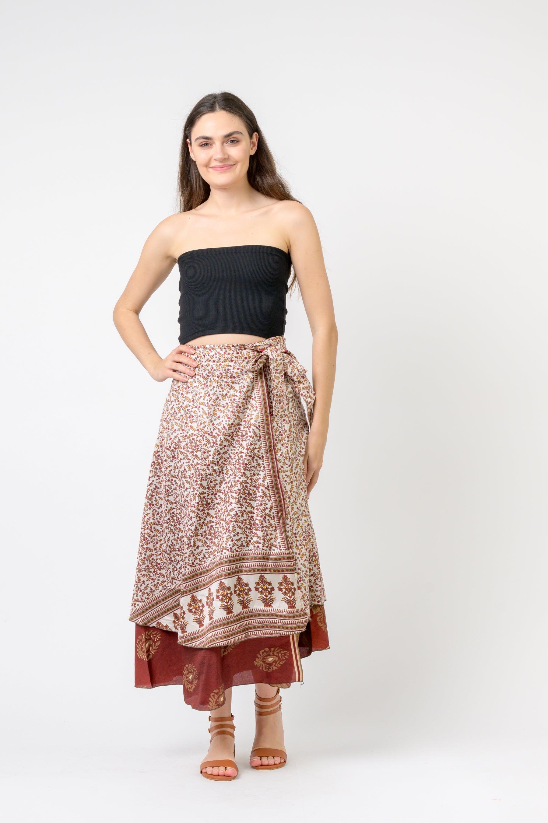 Rhea Printed Wrap Skirt