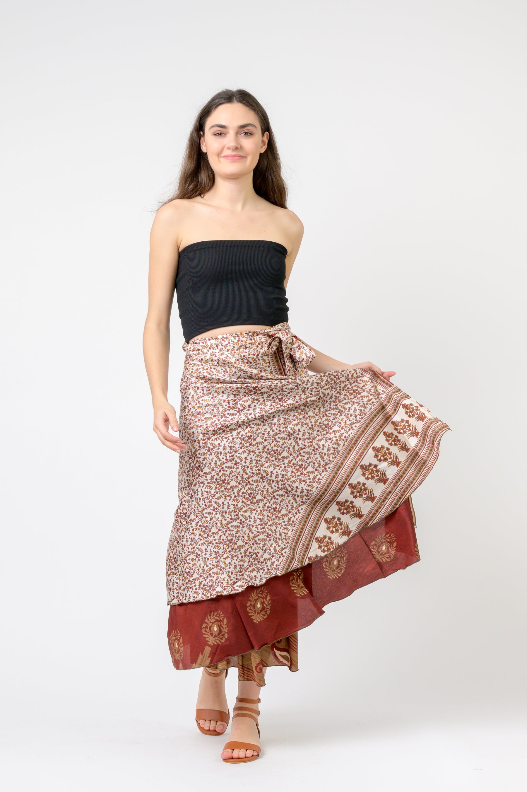 Rhea Printed Wrap Skirt